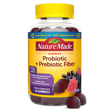 Nature Made Probiotic + Prebiotic Fiber Gummies for Daily Gut Health, Fiber Supplement with Probiotics for Digestive Health Support, 50 Gummies, 25 Day Supply Nature Made Au supplements