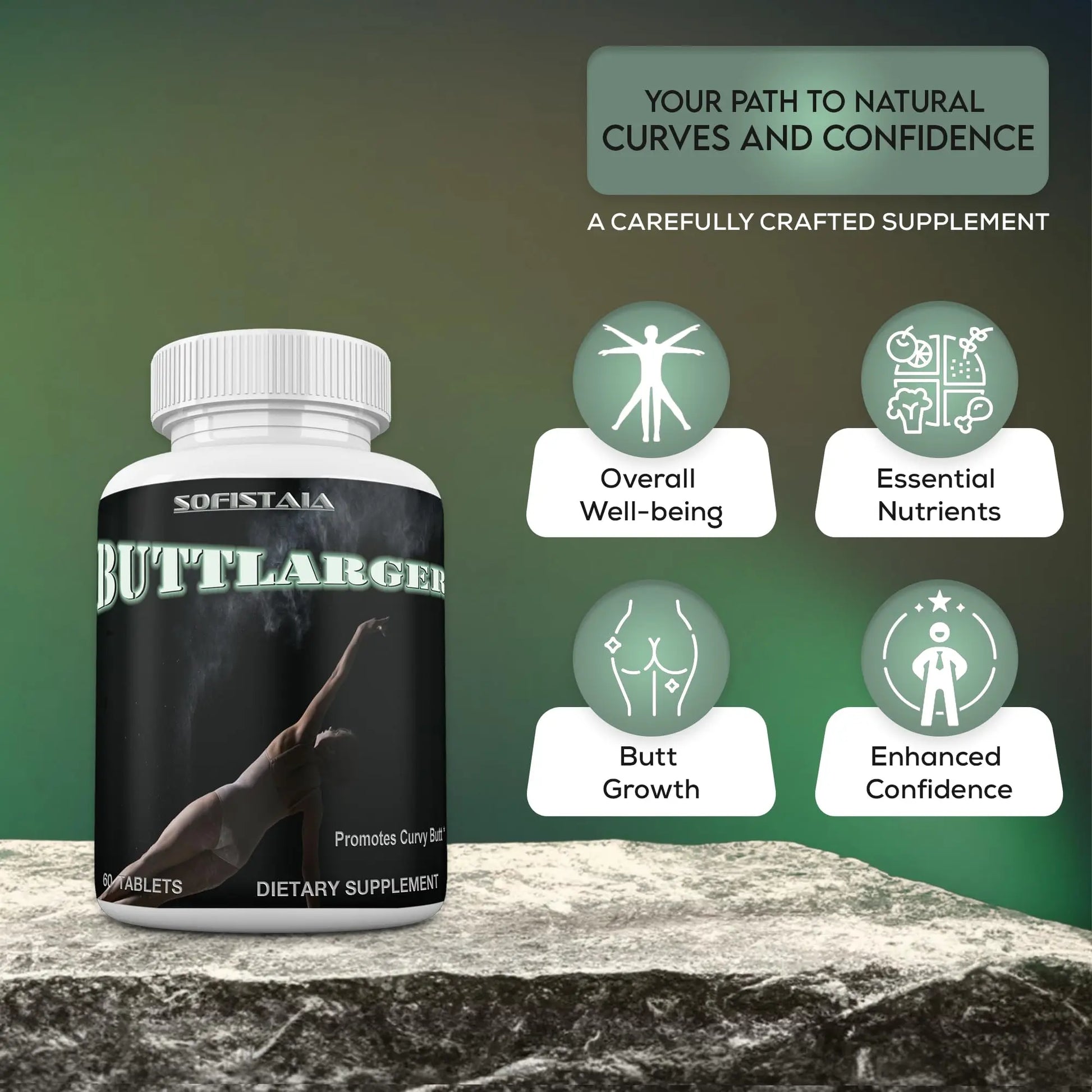 BEAUTIFYEM Sofistaia BUTTLARGER Natural Enhancement Supplement, 60 Tablets, Essential Nutrients for Curves and Confidence BEAUTIFYEM Au supplements