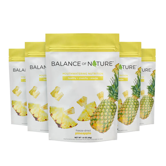 Balance of Nature Freeze-Dried Pineapples (5 Pack) – 100% Real Fruit, Crunchy Pineapple Slices, Healthy Snack, Mouthwatering Nutrition, Gluten-Free, Vegan, No Sugar Added, Five 1.6 oz Bags Balance of NatureAU supplements