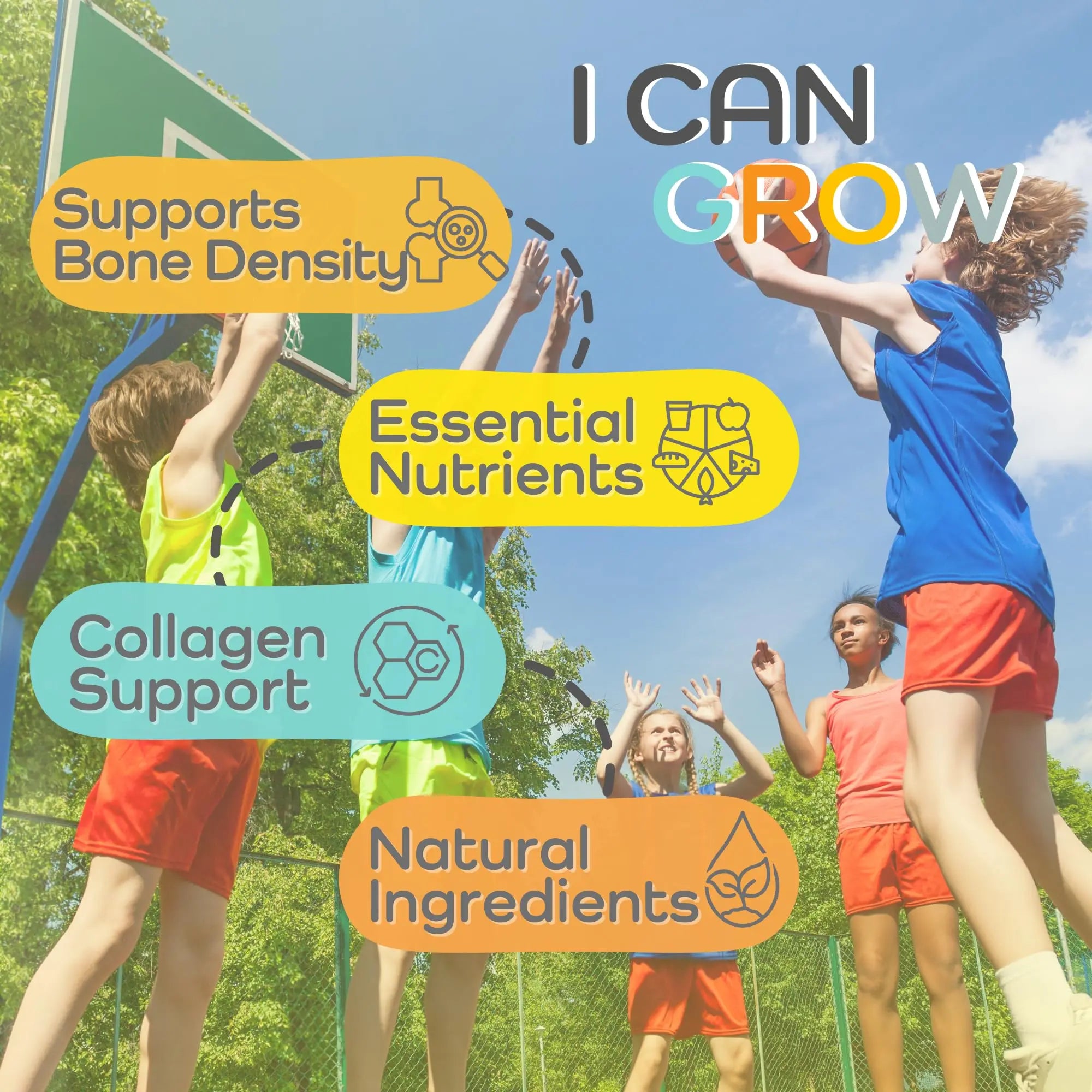 I Can Grow (3 Pack) Height Boosters for Kids 10+, Teen Vitamins for tru Height - Natural Growth Supplement for Optimal Development - Supports Bone Strength and Immune Health with Colostrum Fawelo Au supplements