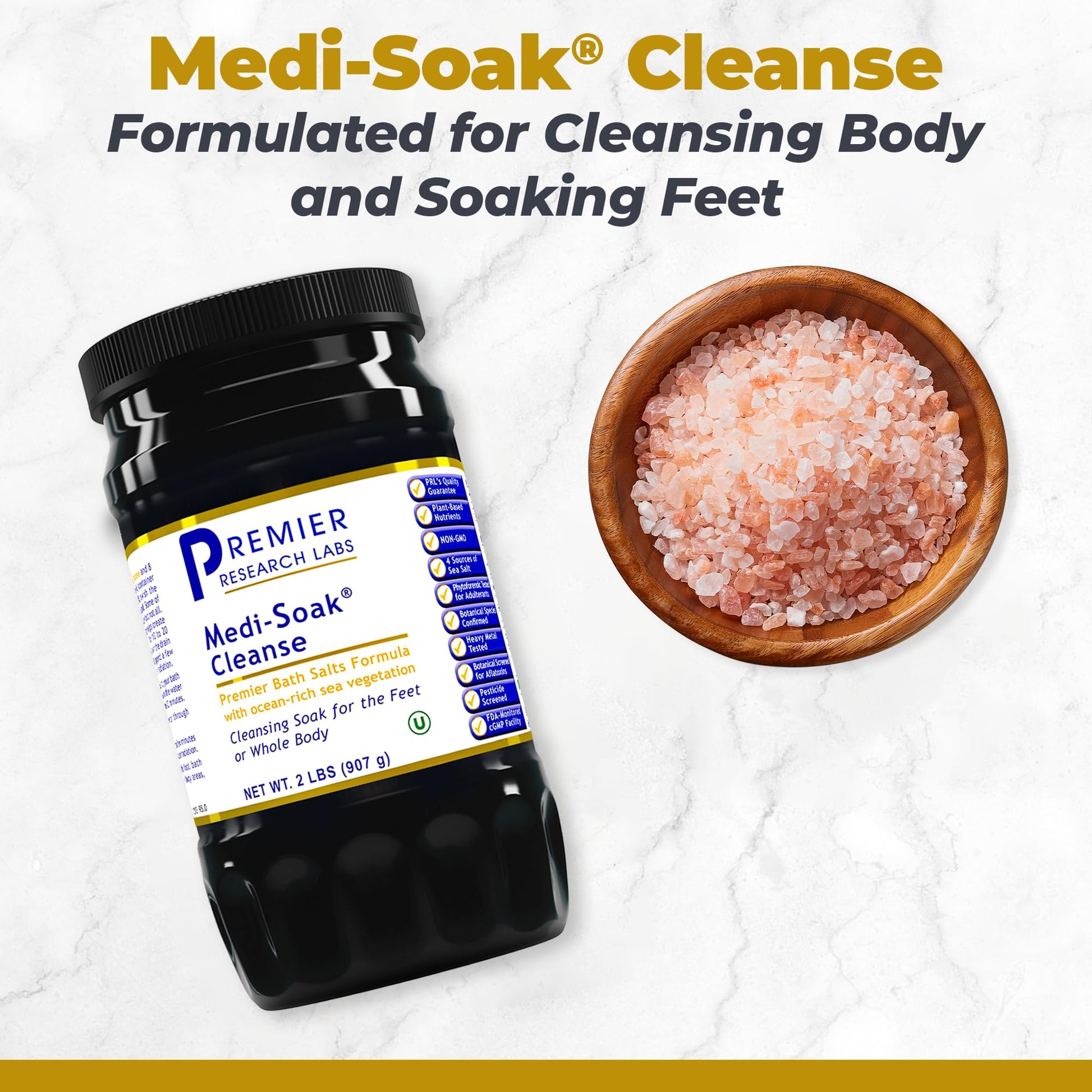 Premier Research Labs Medi-Soak - Bath Salts for Foot and Body Soak, Sea Salt Bath for Women and Men, Relaxing Mineral Bath Soak, Gentle Exfoliant, Organic, Vegan, No Added Fillers - 2 Lb Premier Research Labs Au supplements