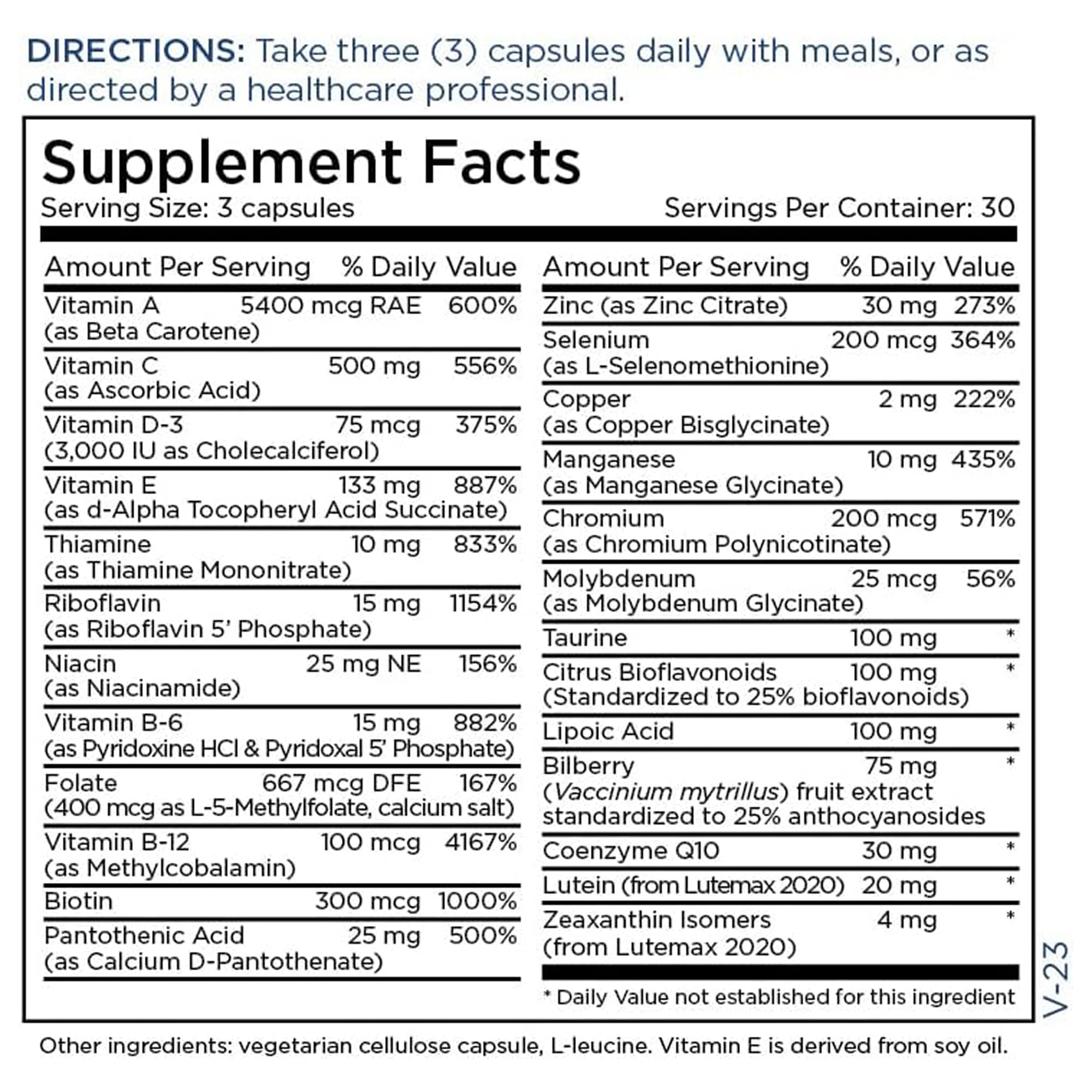 Metabolic Maintenance Vital Eyes Complete - Ocular Support Multivitamin with Lutein + Zeaxanthin (90 Capsules) Metabolic Maintenance Au supplements