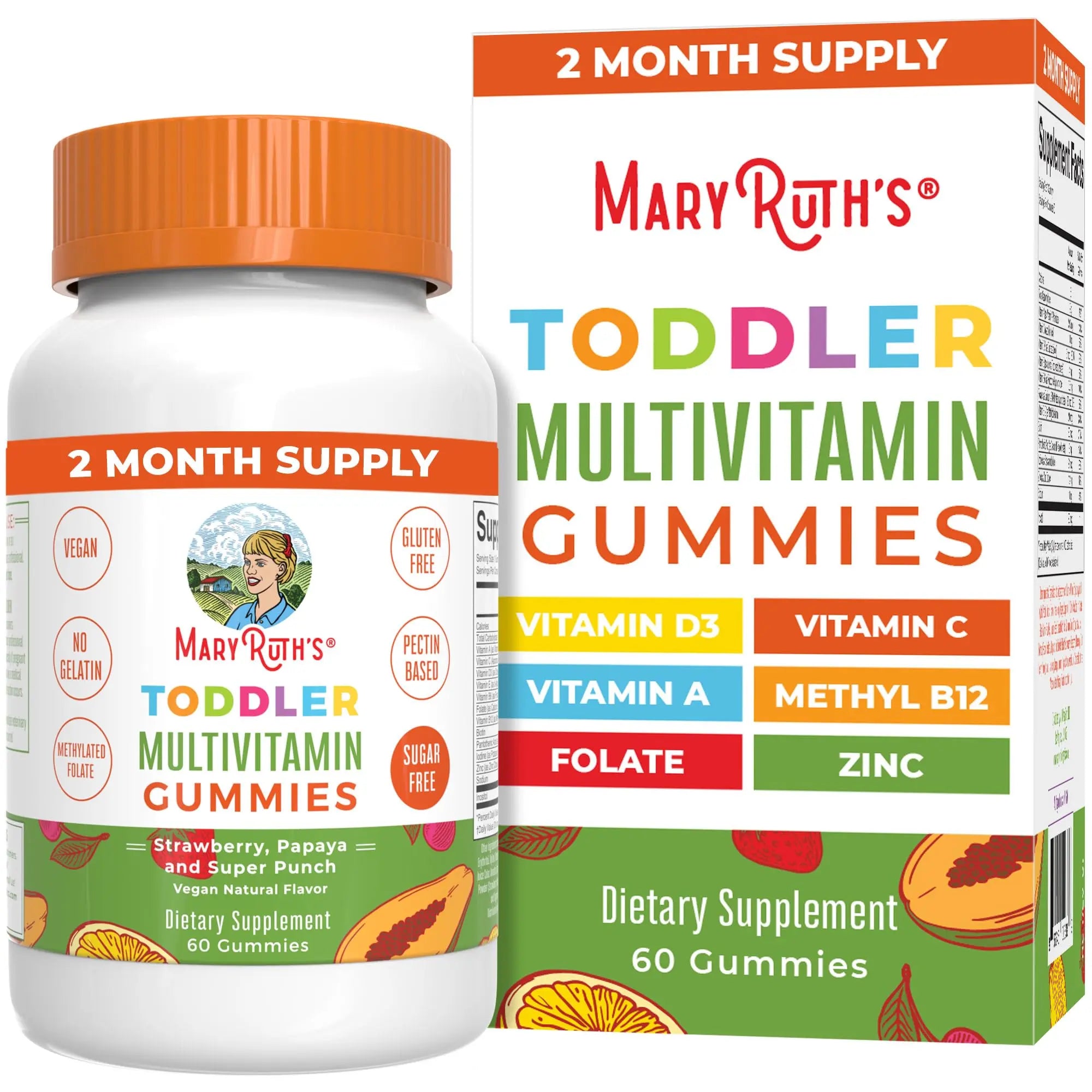 MaryRuth Organics Sugar Free Vitamin Gummies for Kids Age 2 | 2 Month Supply Multivitamin with Vitamin C, D3, Zinc | 1 Gummy Per Day | Toddler Vitamins MaryRuth Organics Au supplements