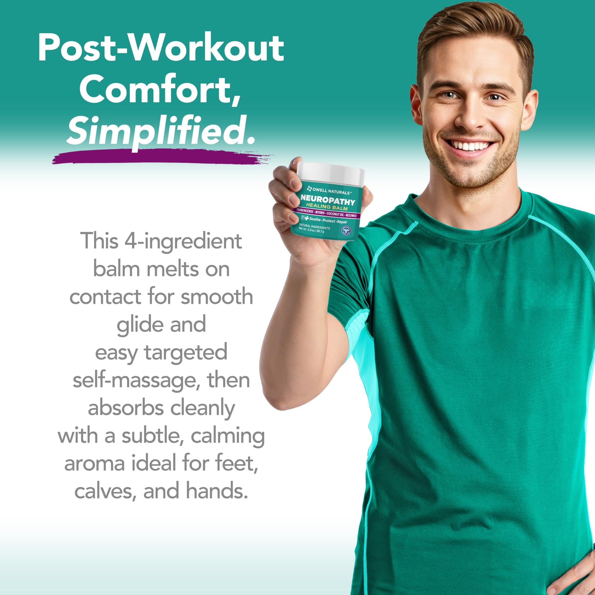 Owell Naturals Neuropathy Balm for Feet, Muscles & Joints – Long Lasting Comfort Formula with Frankincense, Myrrh, Coconut Oil, Beeswax – Fast Absorbing Botanical Skin Care, 2 oz Owell Naturals Au supplements