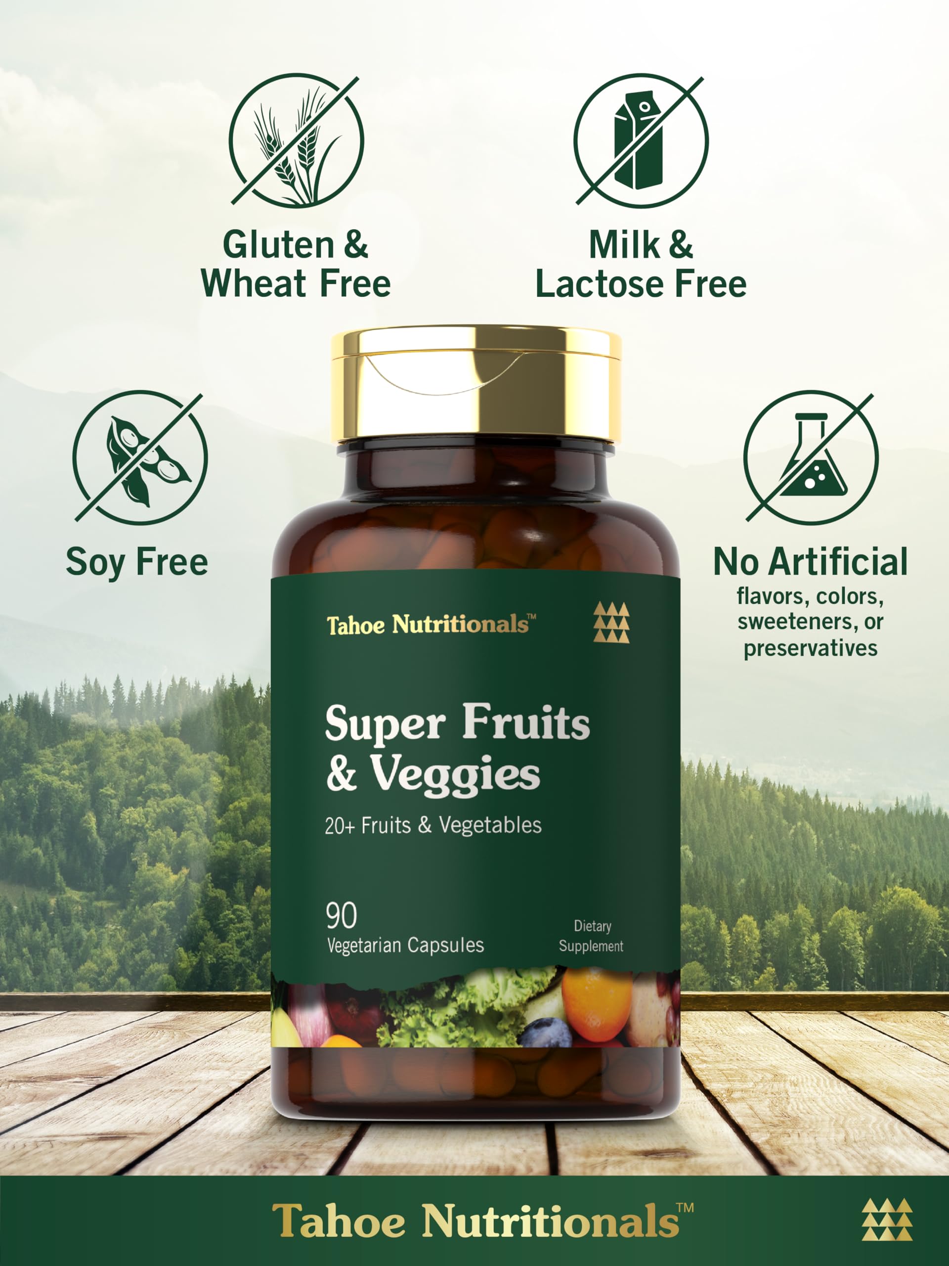 Tahoe Nutritionals Super Fruits and Veggies Capsules | 90 Count | Vegetarian, Non-GMO and Gluten Free Supplement Tahoe Nutritionals Au supplements