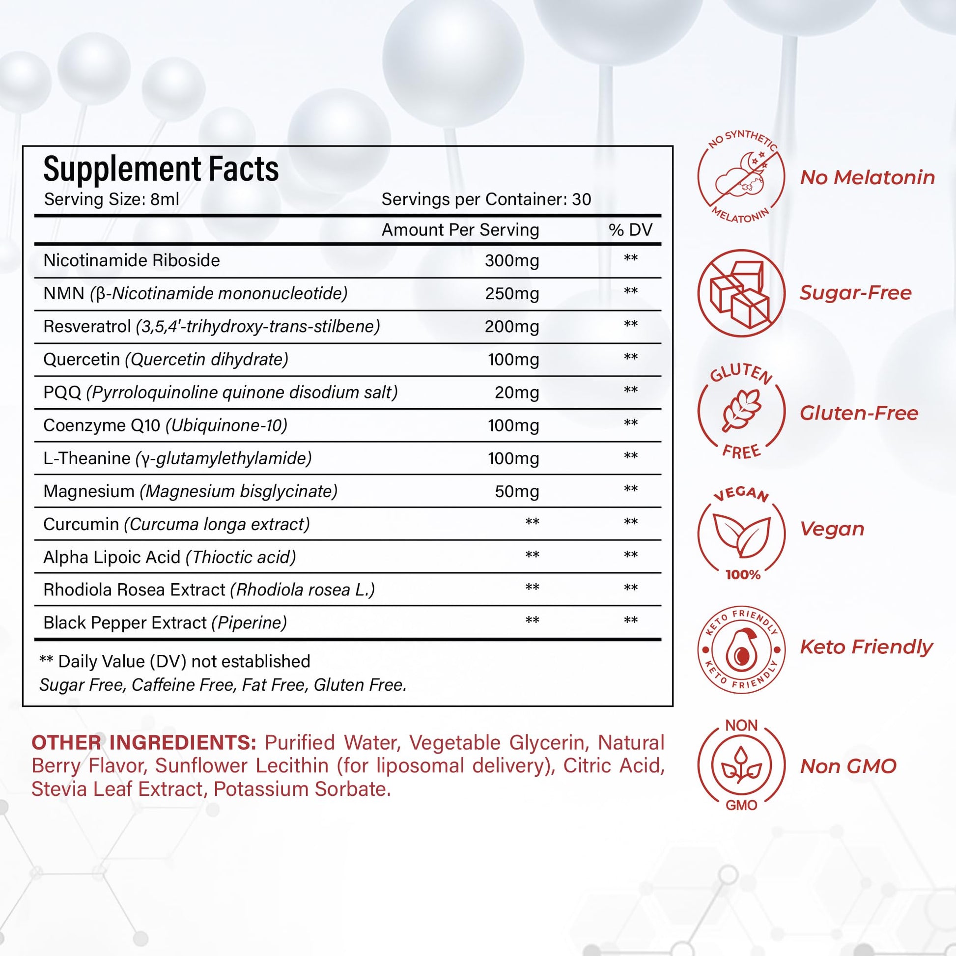 NutraPeaks NAD+ Supplement Liquid - NAD+ Supplement 1000mg, NAD+ Nicotinamide Riboside Resveratrol Supplements with PQQ, NAD+ Berry Flavor Sticks for Anti-Aging, Energy, Focus NutraPeaks Au supplements