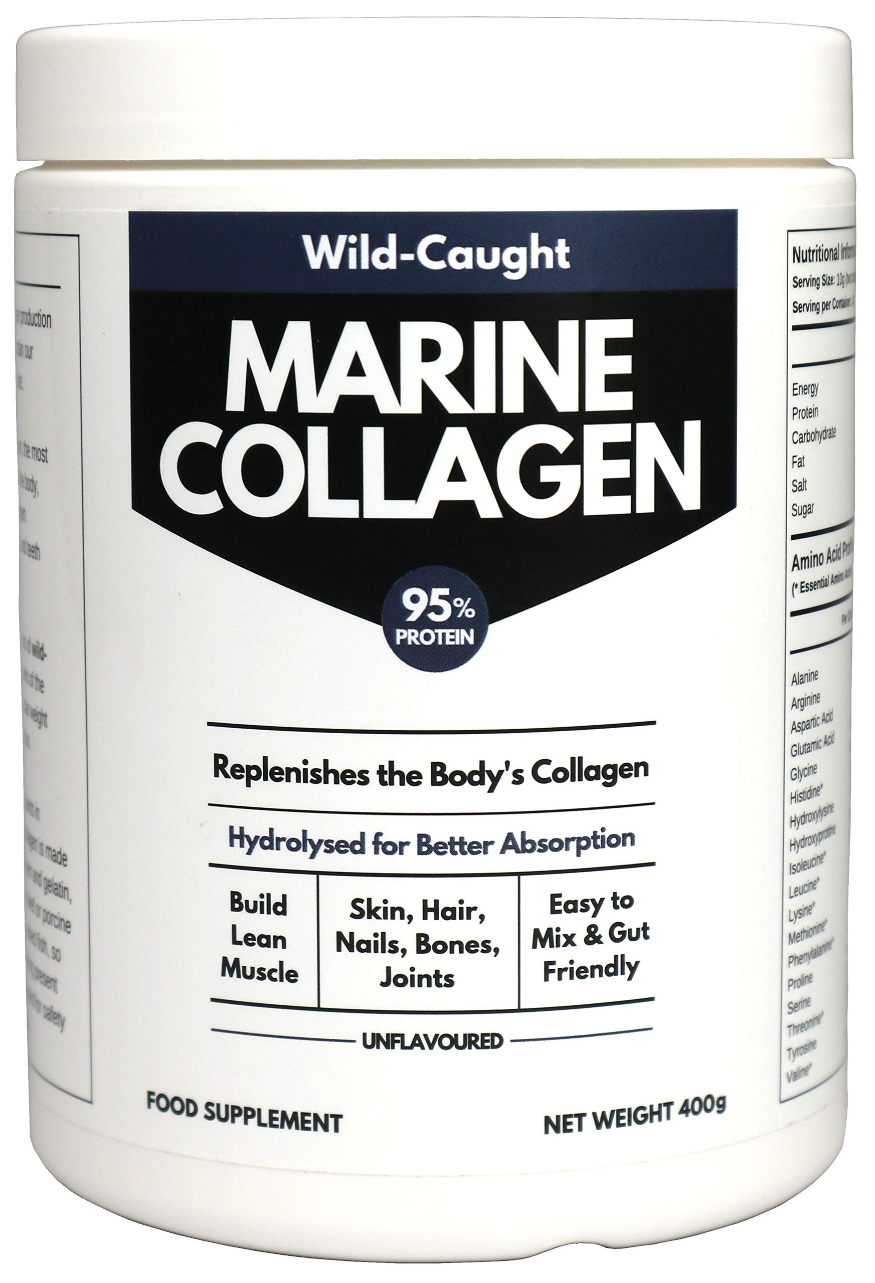 Marine Collagen Peptides (400g) | Hydrolysed from Wild Caught North SEA Cod Miracle Greens Au supplements
