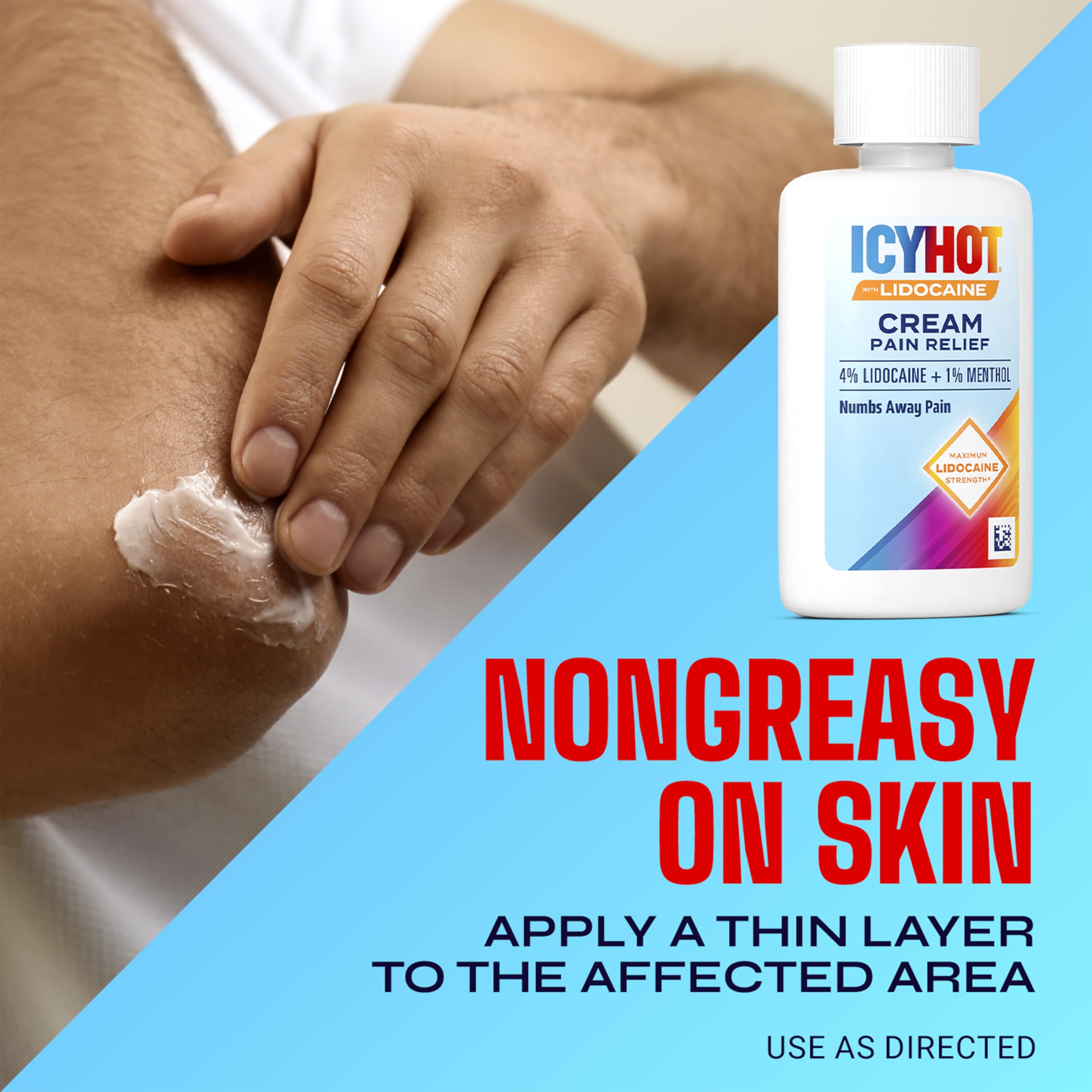 Icy Hot Lidocaine Pain Relief Cream, Numb Aggravated Nerves with Max Strength Lidocaine 4% and Menthol 1%, Fast-Acting Pain Relief for Minor Pain, Backaches, Sprains and Strains, 1.75 oz Icy Hot Au supplements
