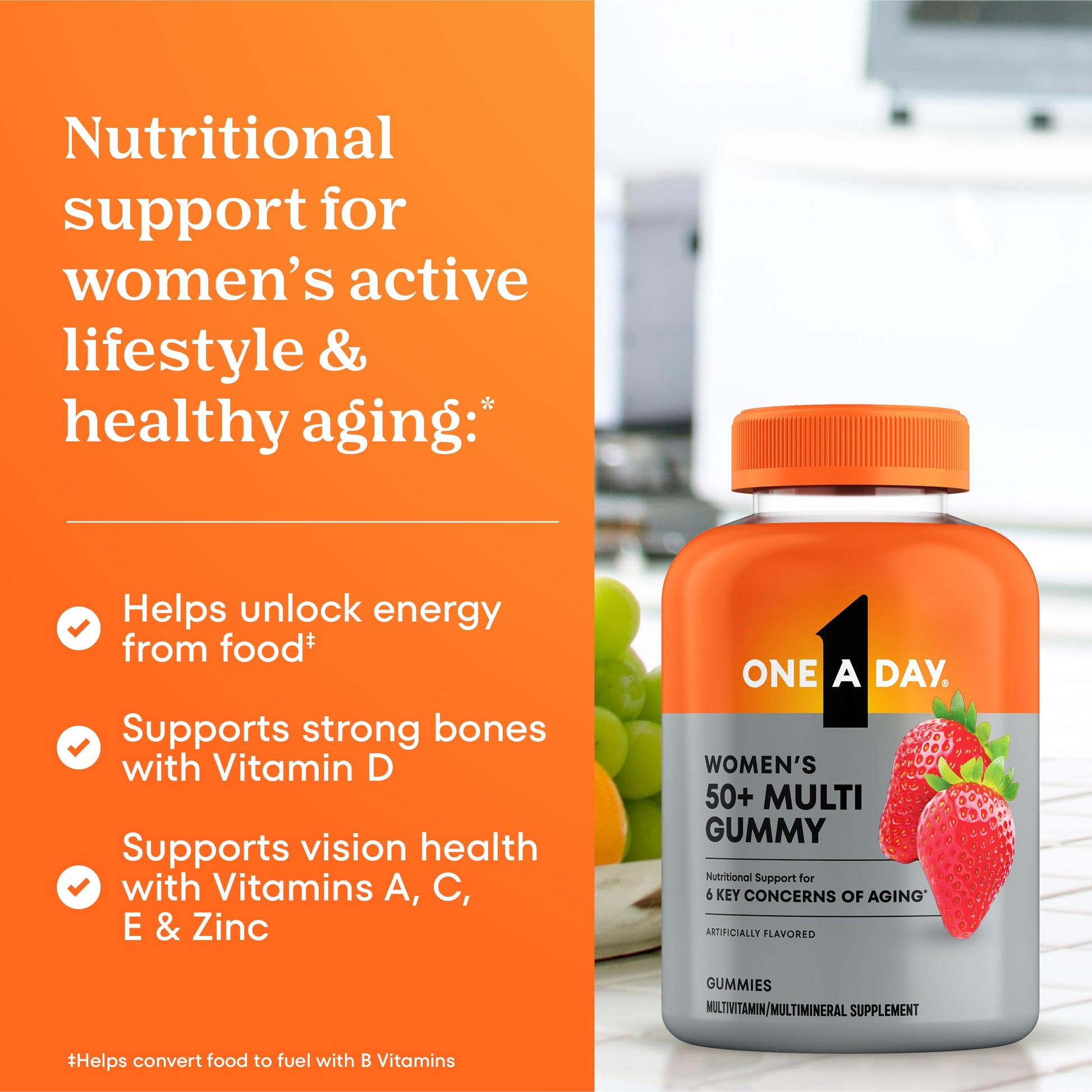One A Day Multivitamin for Women 50 and Over, Women's Multivitamin Gummy 50 plus for Immune Support ONE A DAY Au supplements