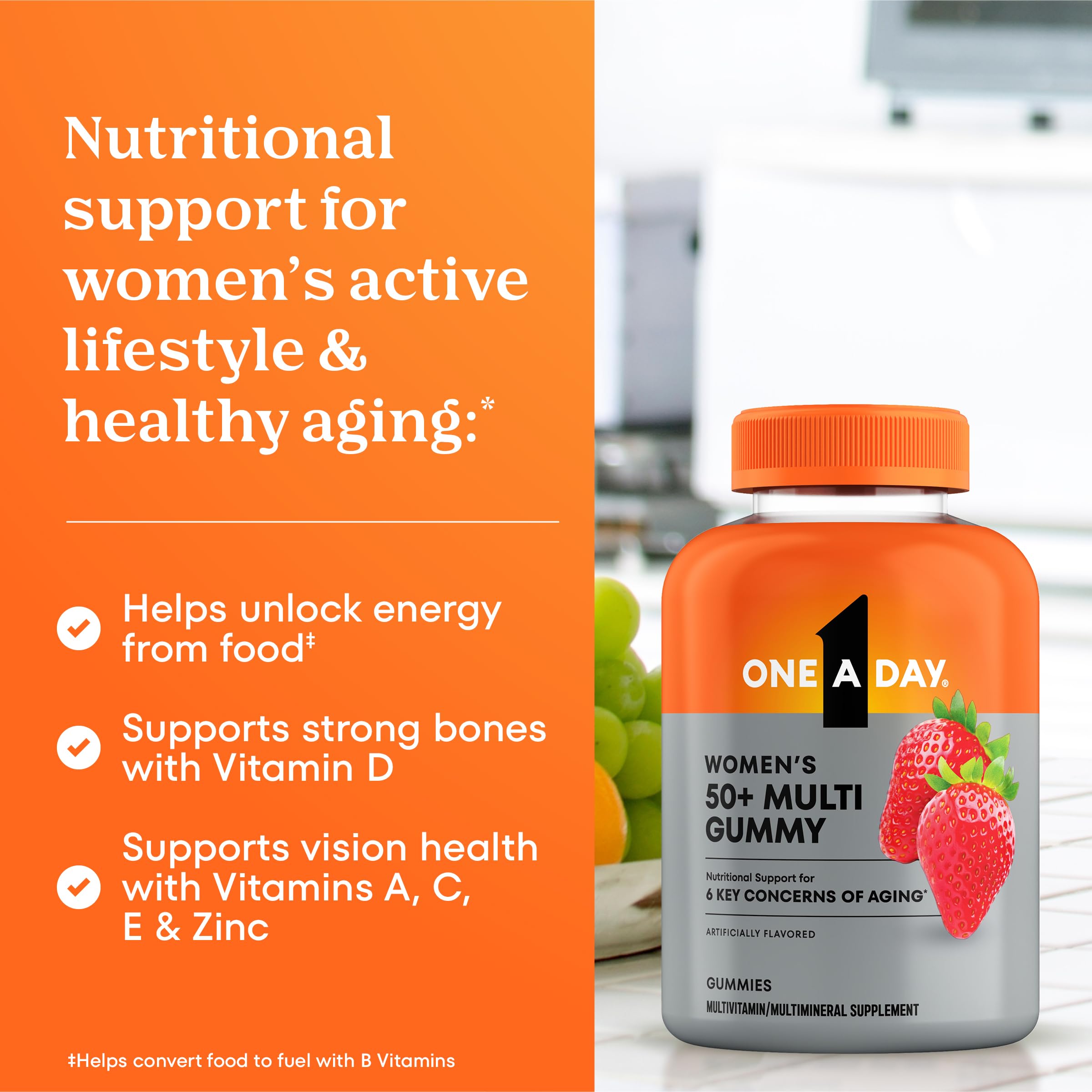 One A Day Multivitamin for Women 50 and Over, Women's Multivitamin Gummy 50 plus for Immune Support ONE A DAY Au supplements