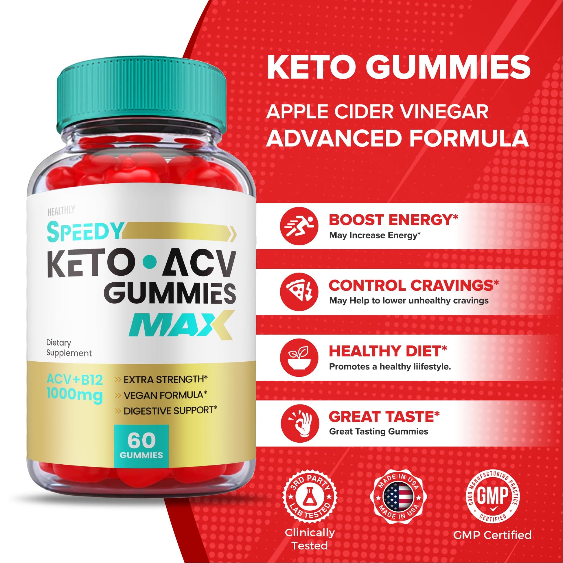 (5 Pack) Speedy Keto ACV Gummies Maximum Strength, Speedy Keto Plus ACV Gummies Healthly Au supplements