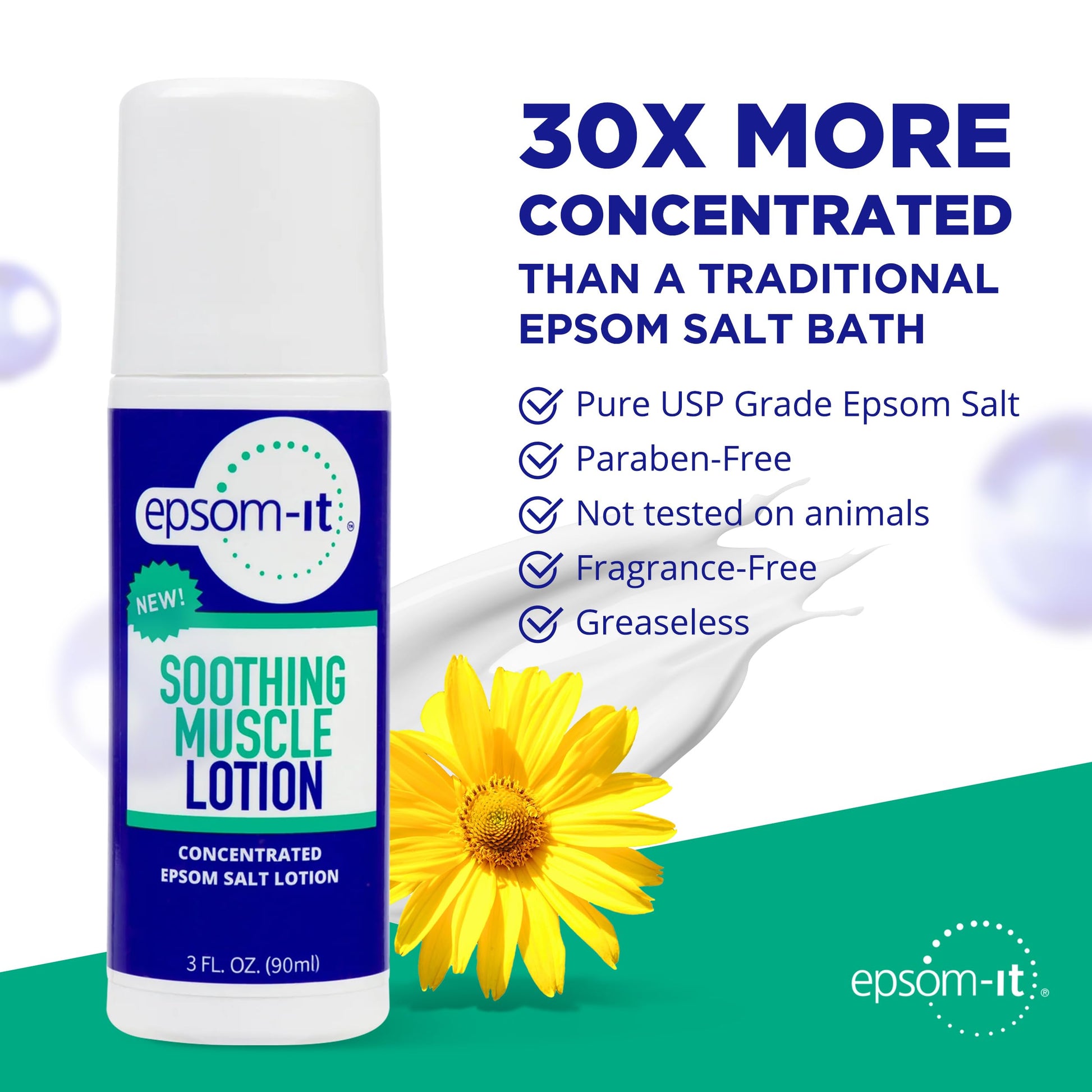 Epsom-It Soothing Muscle Lotion - Roll On Epsom Salt Lotion with Arnica for Muscle Stiffness, Leg, Knees and Feet Discomfort, Topical Magnesium Cream, 3oz EPSOM-IT Au supplements