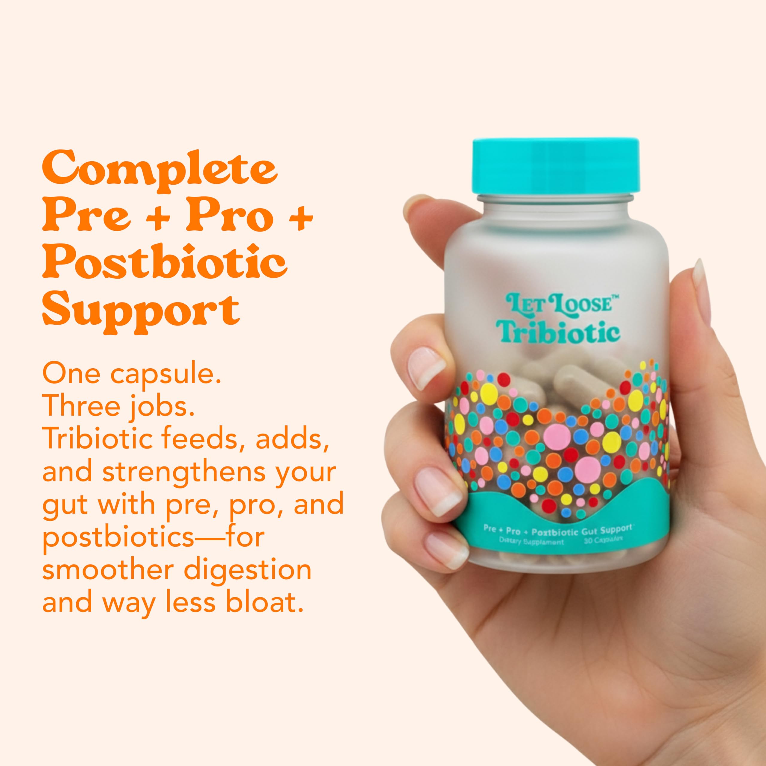 Let Loose Daily Tribiotic Pills - Probiotics, Prebiotics, and Postbiotics to Feed Your Microbiome and Support Smooth Daily Digestion, Gut Health, Gut Lining Repair for Women and Men, 30 Capsules Let Loose Au supplements