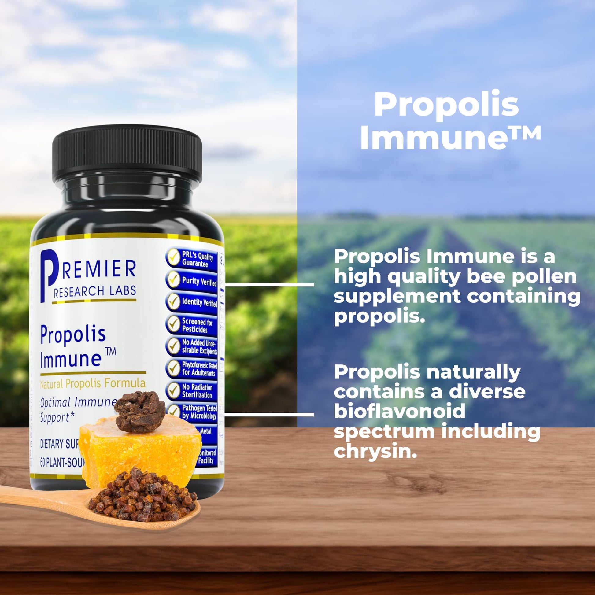 Premier Research Labs Propolis Immune - Bee Propolis Capsules, Bee Pollen Supplement, Propolis Extract Pills for Women & Men, Promotes Immune Health - 60 Vegetarian Capsules Premier Research Labs Au supplements