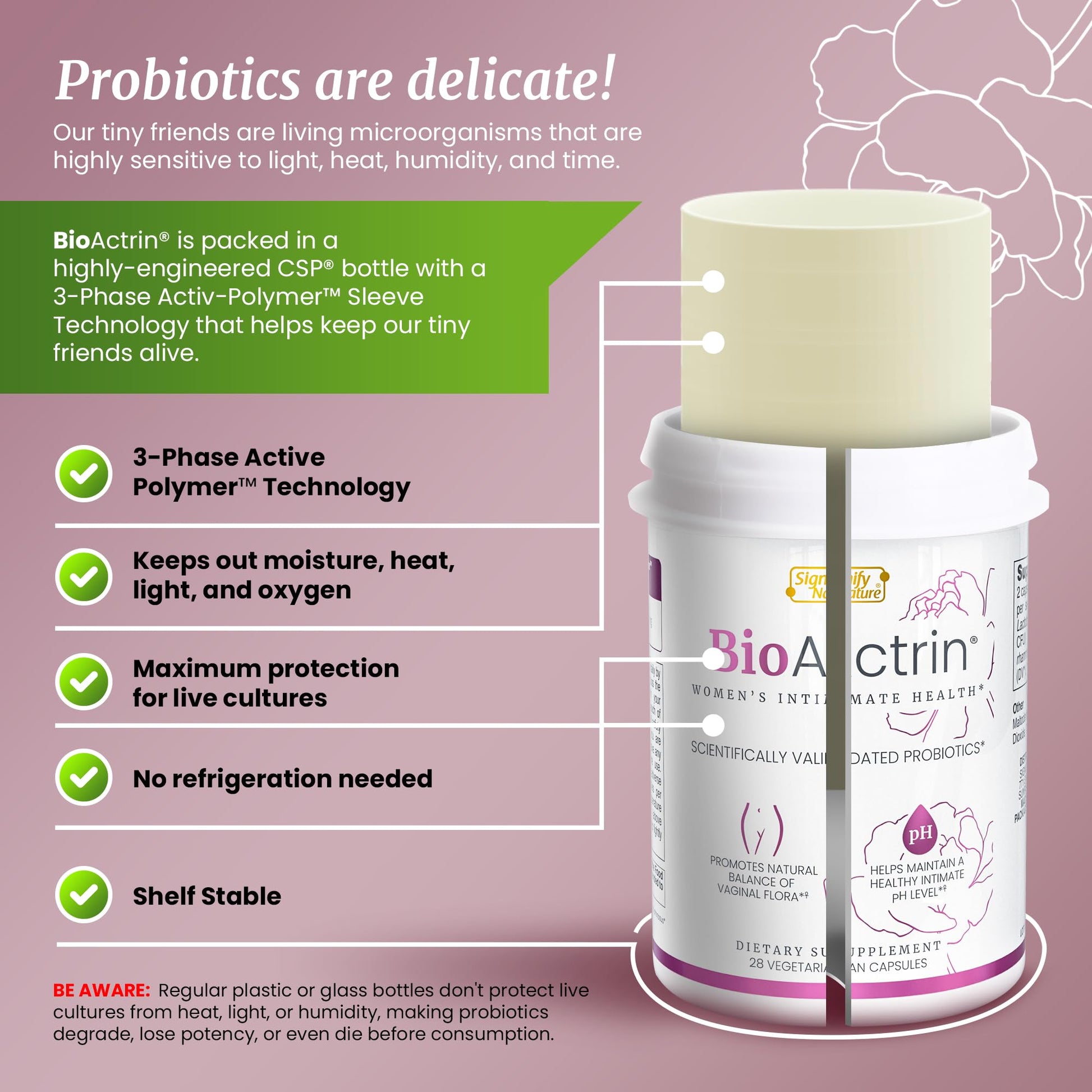 Bioactrin Vaginal Probiotics for Women - Formulated Bacterial Vaginosis Treatment, Yeast Infection SIGNIFY NATURE Au supplements
