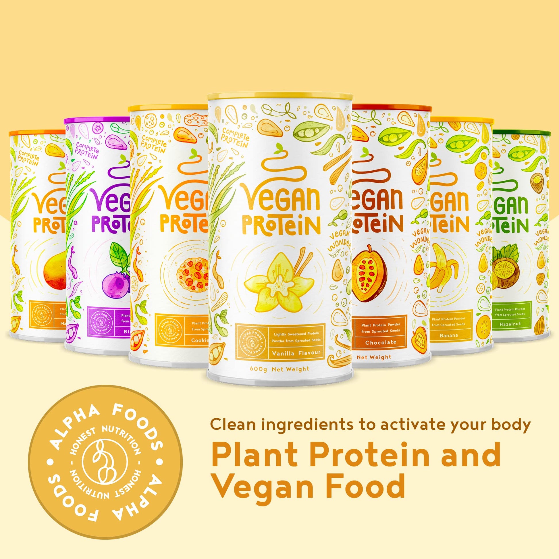 Vegan Protein Powder Vanilla - 1.2kg(80 servings) - 100% Plant Based Protein Powders Alpha Foods Au supplements