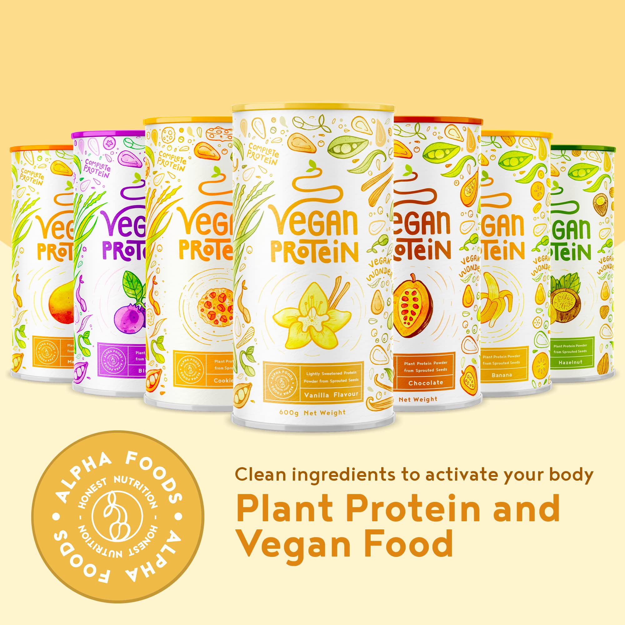 Vegan Protein Powder Vanilla - 1.2kg(80 servings) - 100% Plant Based Protein Powders Alpha Foods Au supplements