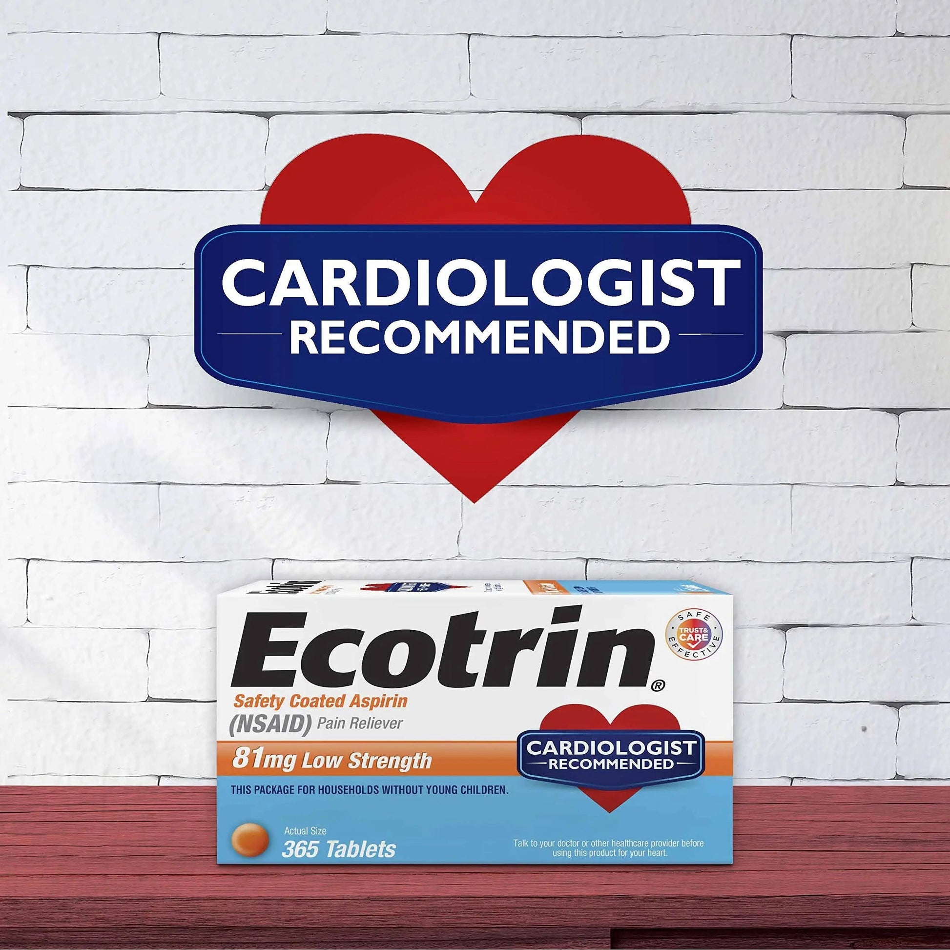 Ecotrin Low Strength Safety Coated Aspirin, NSAID 81mg, 45 count (2 Pack) Ecotrin Au supplements