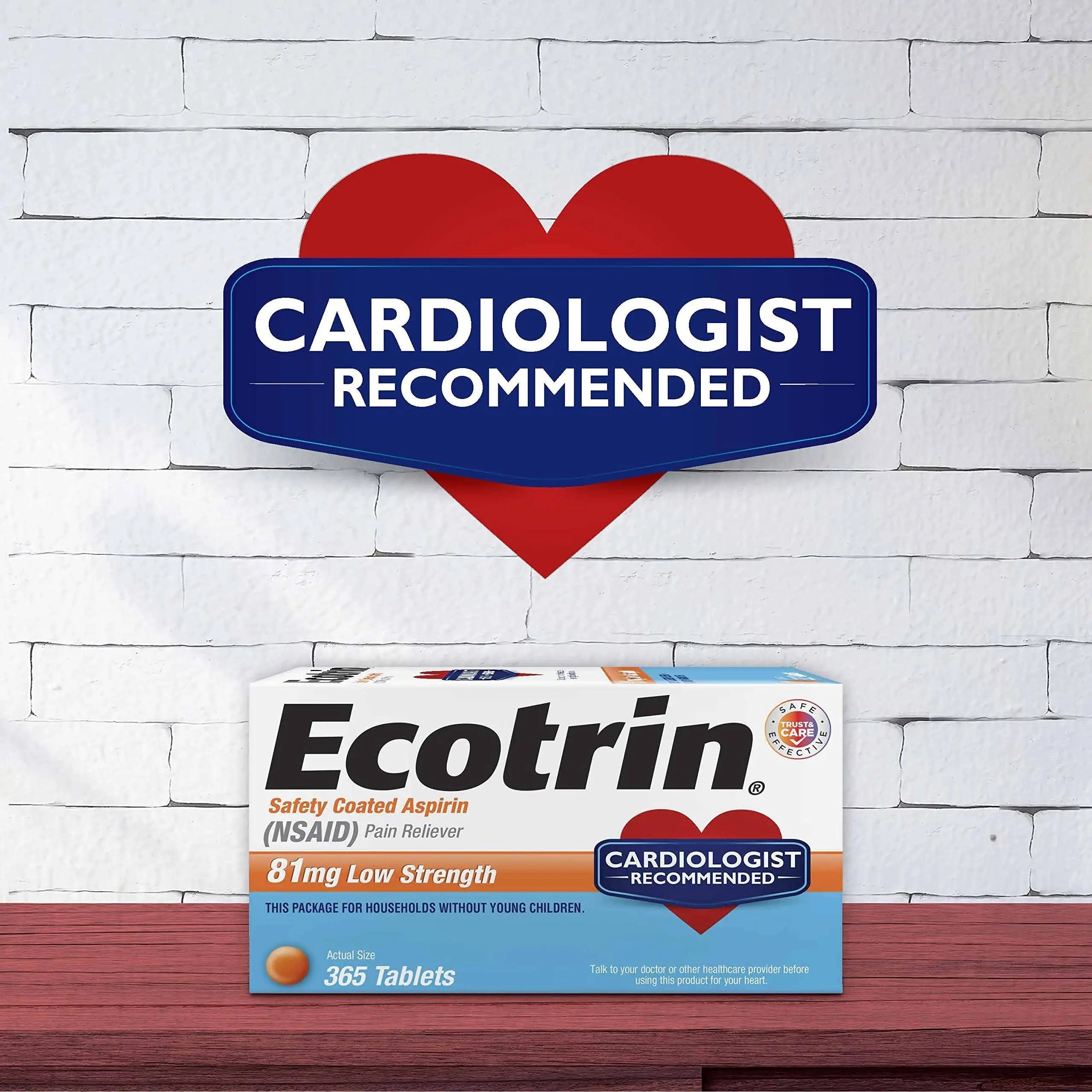 Ecotrin Low Strength Safety Coated Aspirin | NSAID | 81mg | 365 Tablets Ecotrin Au supplements