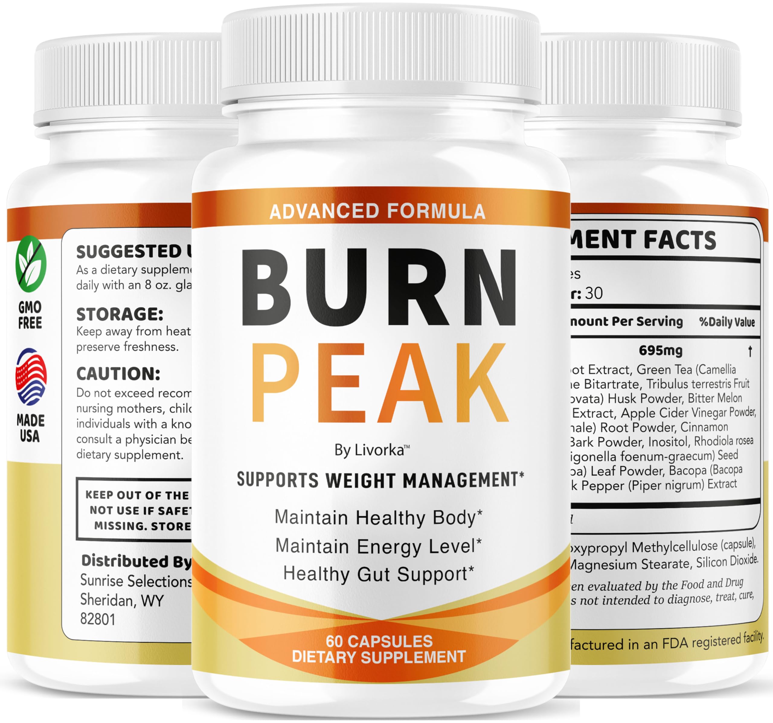 (3 Pack) Burn Peak Capsules - Official BurnPeak Weight Pills Advanced Premium Support, All Natural Burn Peak Pink Salt Trick Supplement for Overall Health & Wellness Reviews, 180 Capsules for 3 Months LIVORKA Au supplements