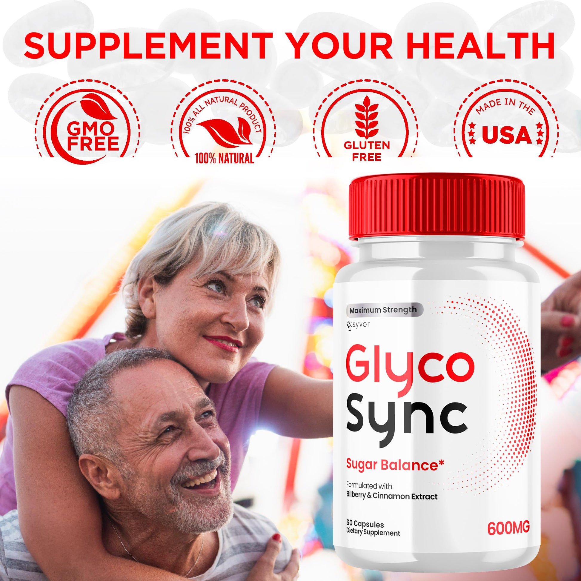 (2 Pack) Glyco Sync Capsules, Official Glyco Sync Balance Pills with All Natural Ingredients, Advanced Formula GlycoSync Joint Health and Wellness Support Max Strength for Men & Women (120 Capsules) Syvor Au supplements