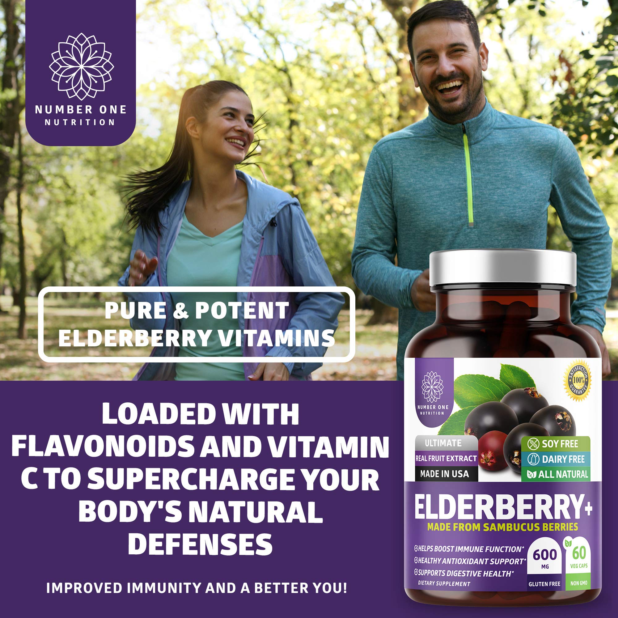 N1N Premium Black Elderberry Capsules for Adults [Max Strength] Pure and Potent Elderberry from Sambucus Nigra to Support Immunity & Skin Health, Non-GMO, Gluten Free, 60 Veg Caps Number One Nutrition Au supplements
