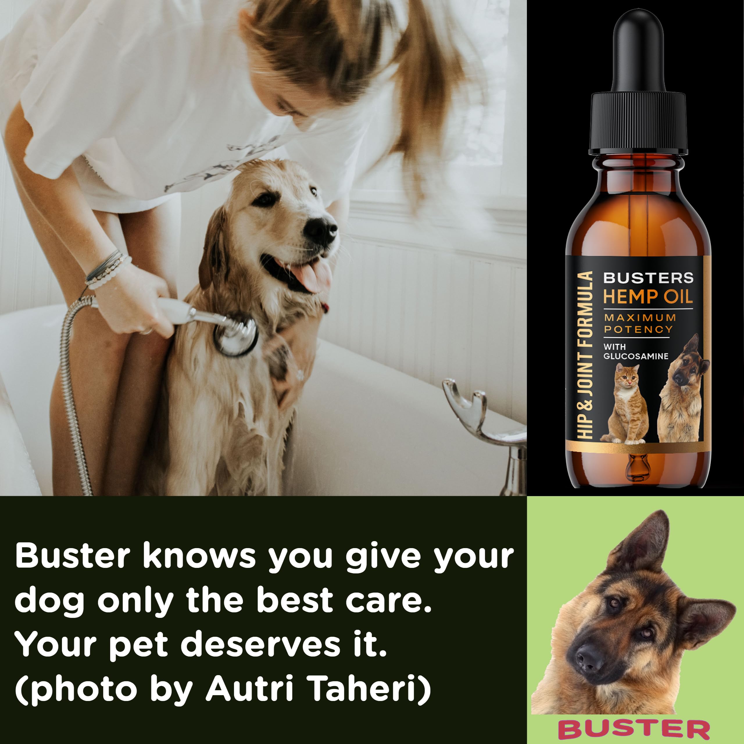 Busters Hip and Joint Hemp Oil Formula enriched with Glucosamine, Pain Relief for Dogs and Pets, Arthritis, and Advanced Mobility Support K2xLabs Au supplements
