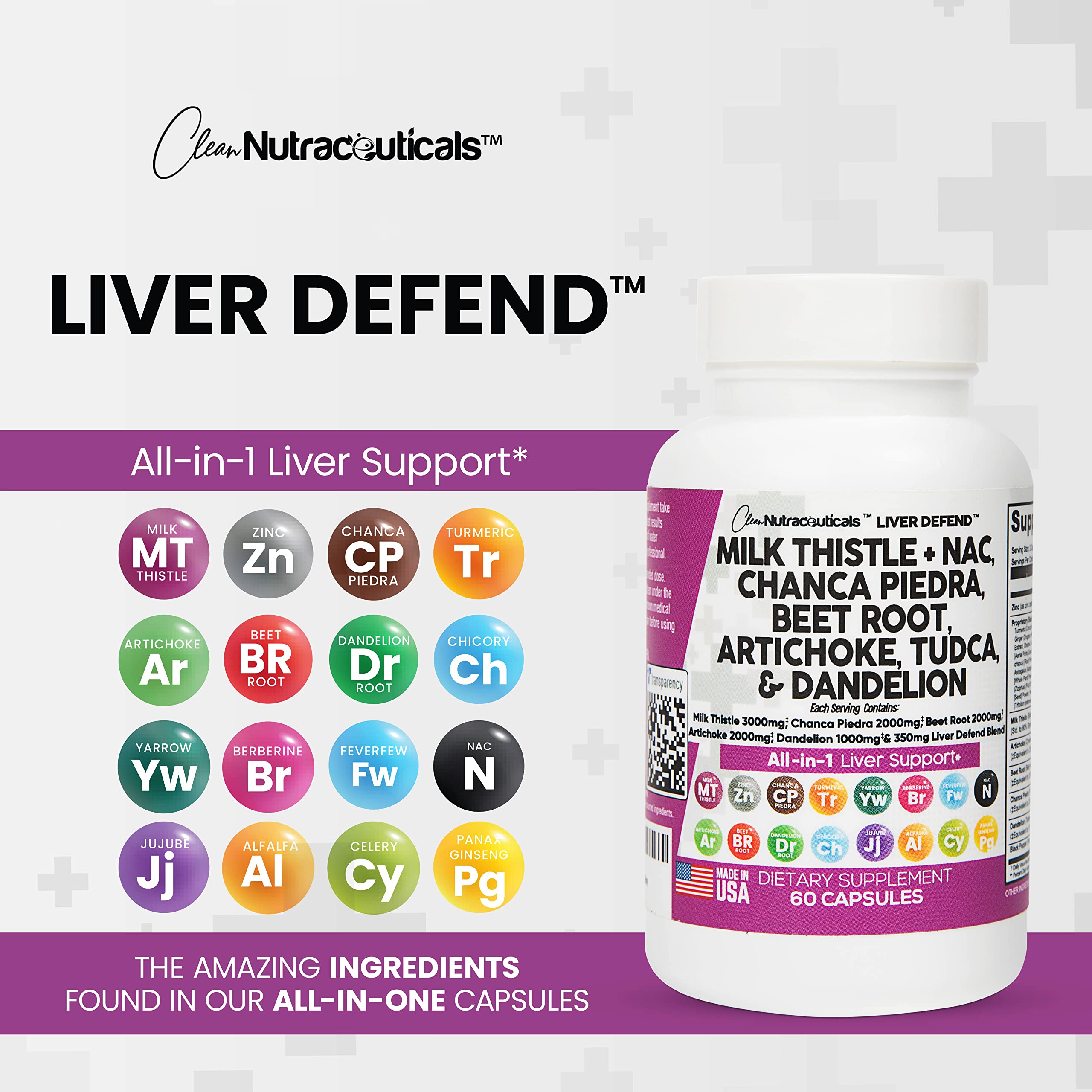 Milk Thistle 3000mg NAC Chanca Piedra 2000mg Beet Root 2000mg Clean Nutraceuticals Au supplements
