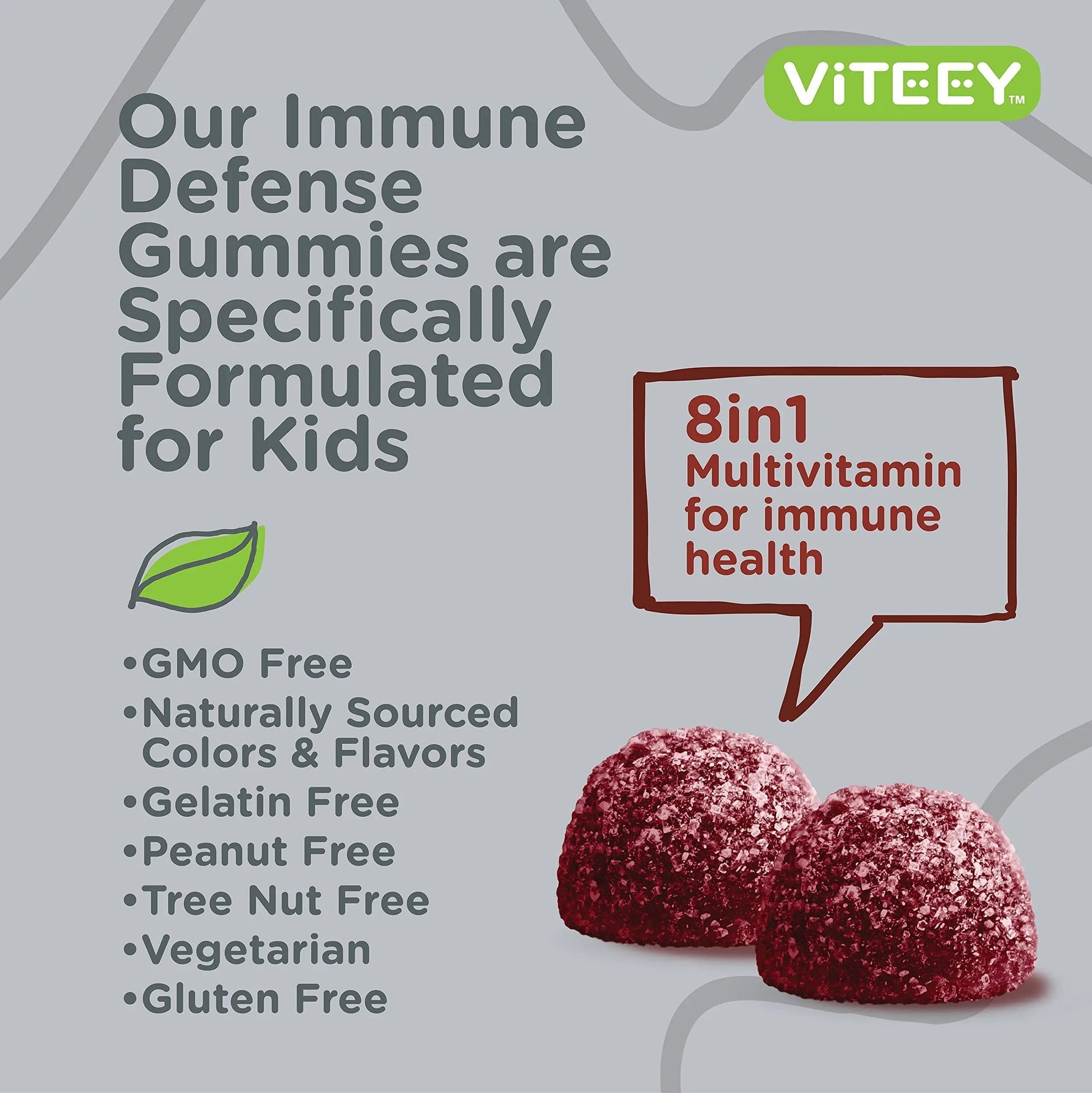Viteey Kids Multivitamin Gummies with Probiotics - 8-1 Kids Vitamins for Immune Health Support with Vitamin C, D3, B12, B6 Viteey Au supplements