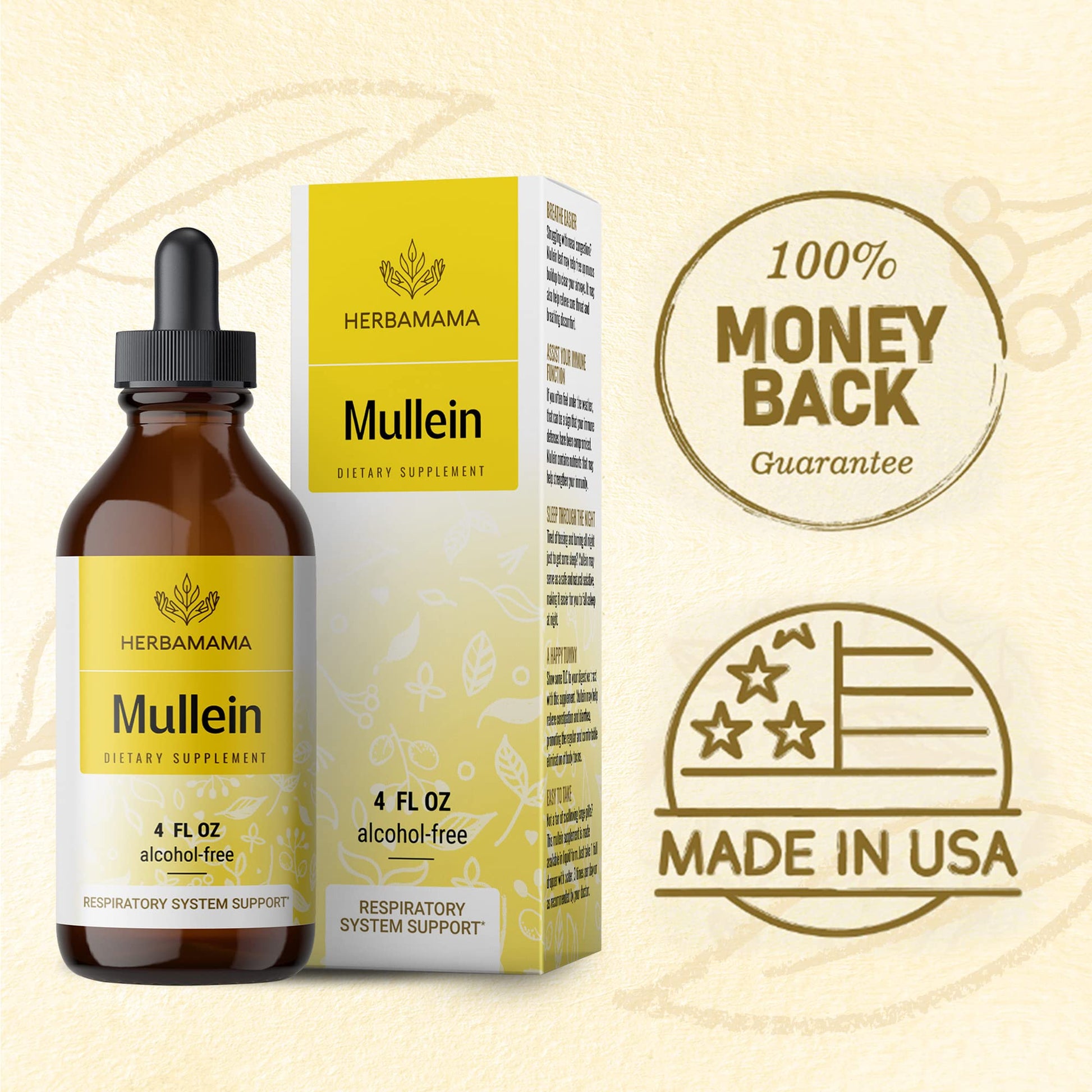 Mullein Leaf Tincture - Lung Cleanse - Vegan Mullein Drops - Lung Detox HERBAMAMA Au supplements
