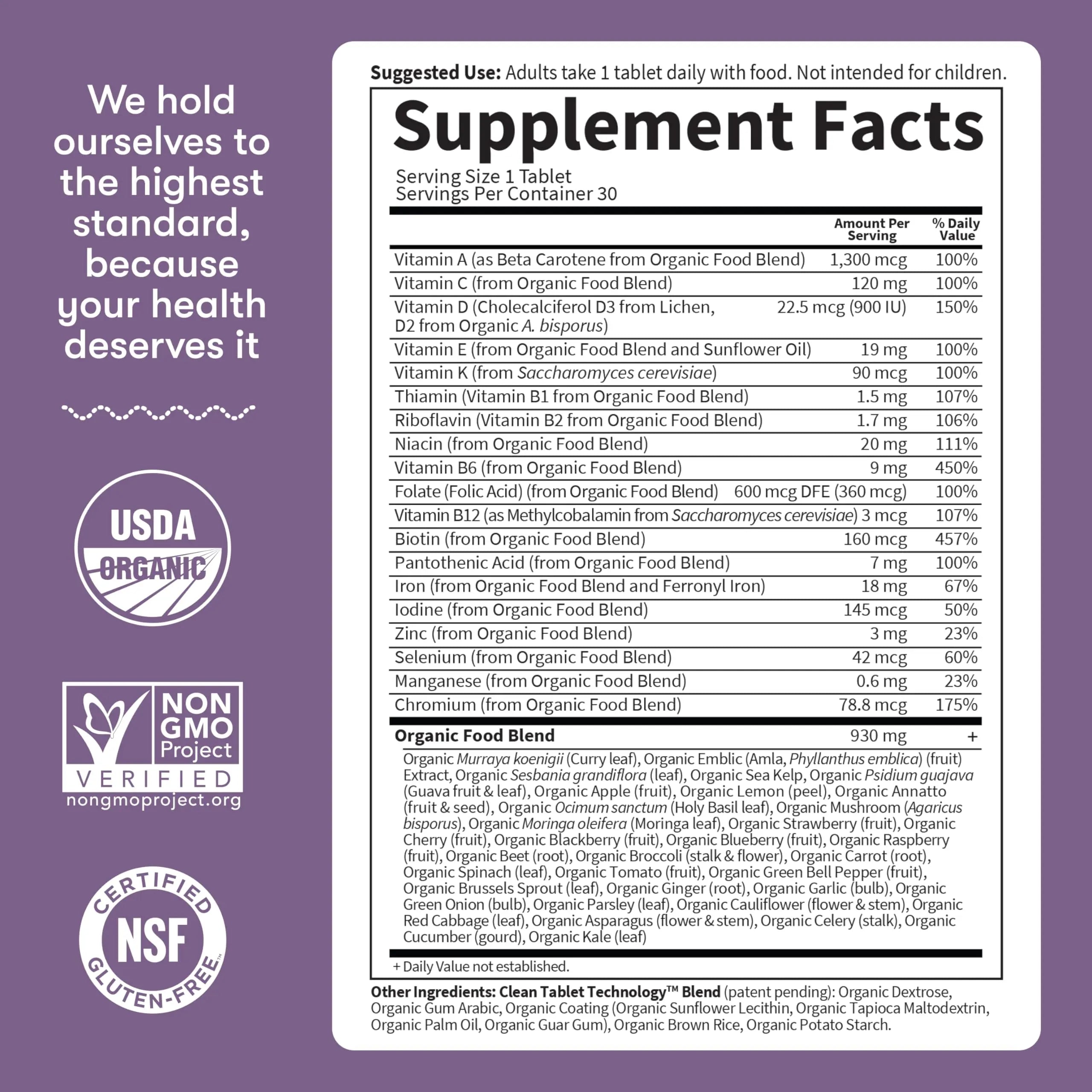 Garden of Life Organics Prenatal Vitamin: Folate for Energy & Healthy Fetal Development, Non-constipating Iron, Vitamin C, B6, B12, D3 – Organic, Non-GMO, Gluten-Free, Vegan, 30 Day Supply Garden of Life Au supplements