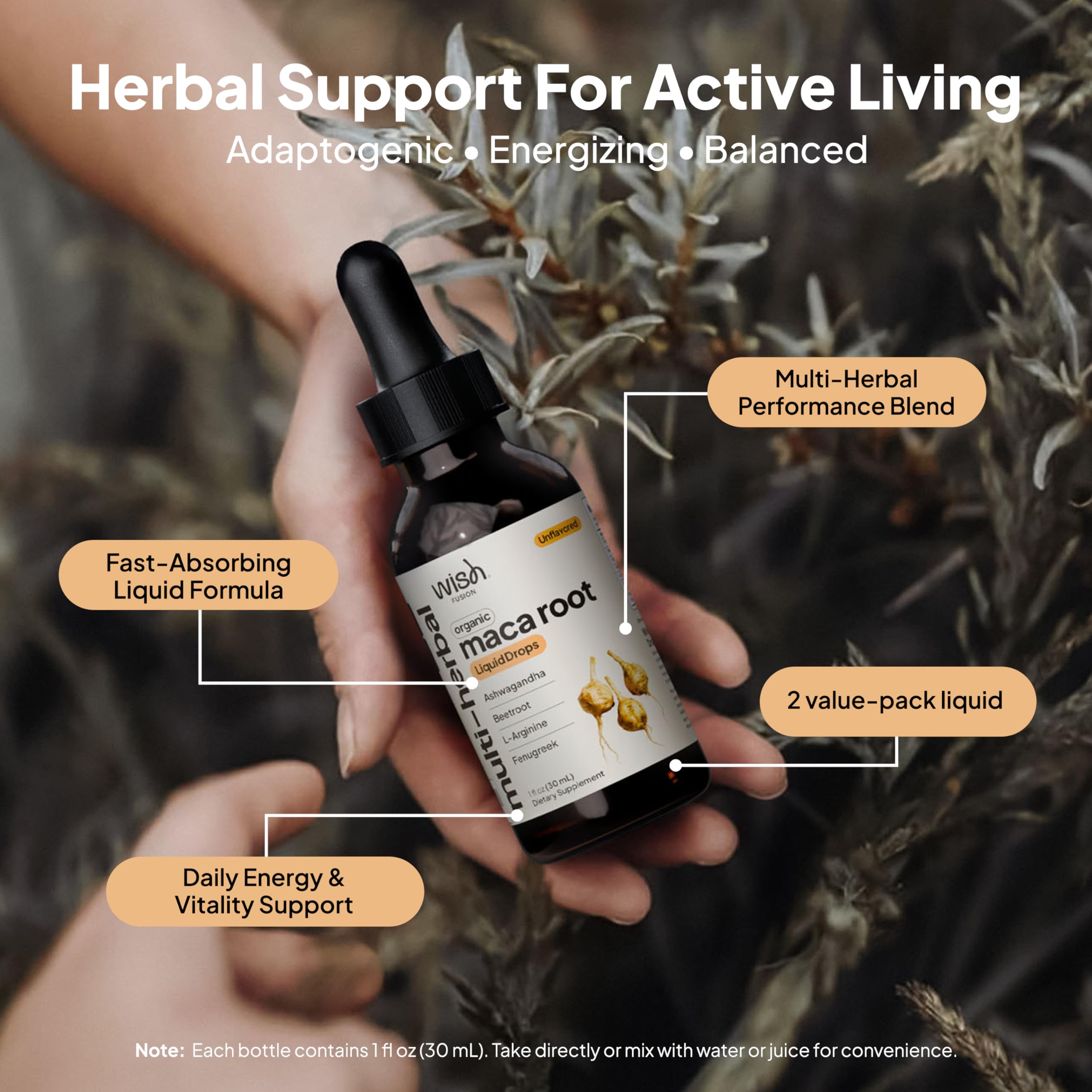 Wish Fusion Maca Root Liquid Drops 2 Pack Organic Maca Root Drops for Energy Support Hormone Balance, Mood Maca Root, Ashwagandha & Tongkat Ali Blend, Liquid Maca Root Extract Fenugreek & Beetroot Wish Fusion Au supplements