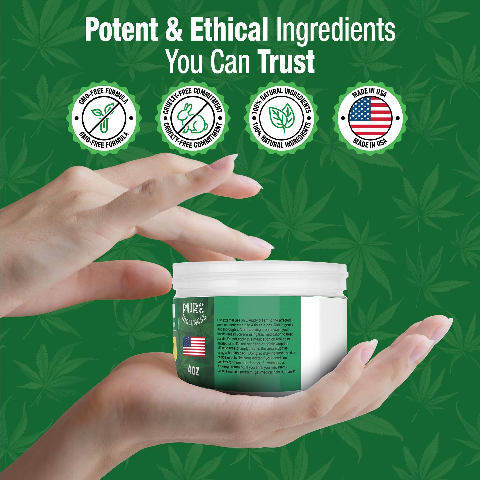 Pure Wellness Hemp Cream Maximum Strength 100,000mg with MSM, Arnica & Bee Pollen - 4 Oz, Supports Relief & Soothing from Joint, Muscle, Shoulder, Back, Knee and Nerve Discomfort - 1 Pack Pure Wellness Au supplements