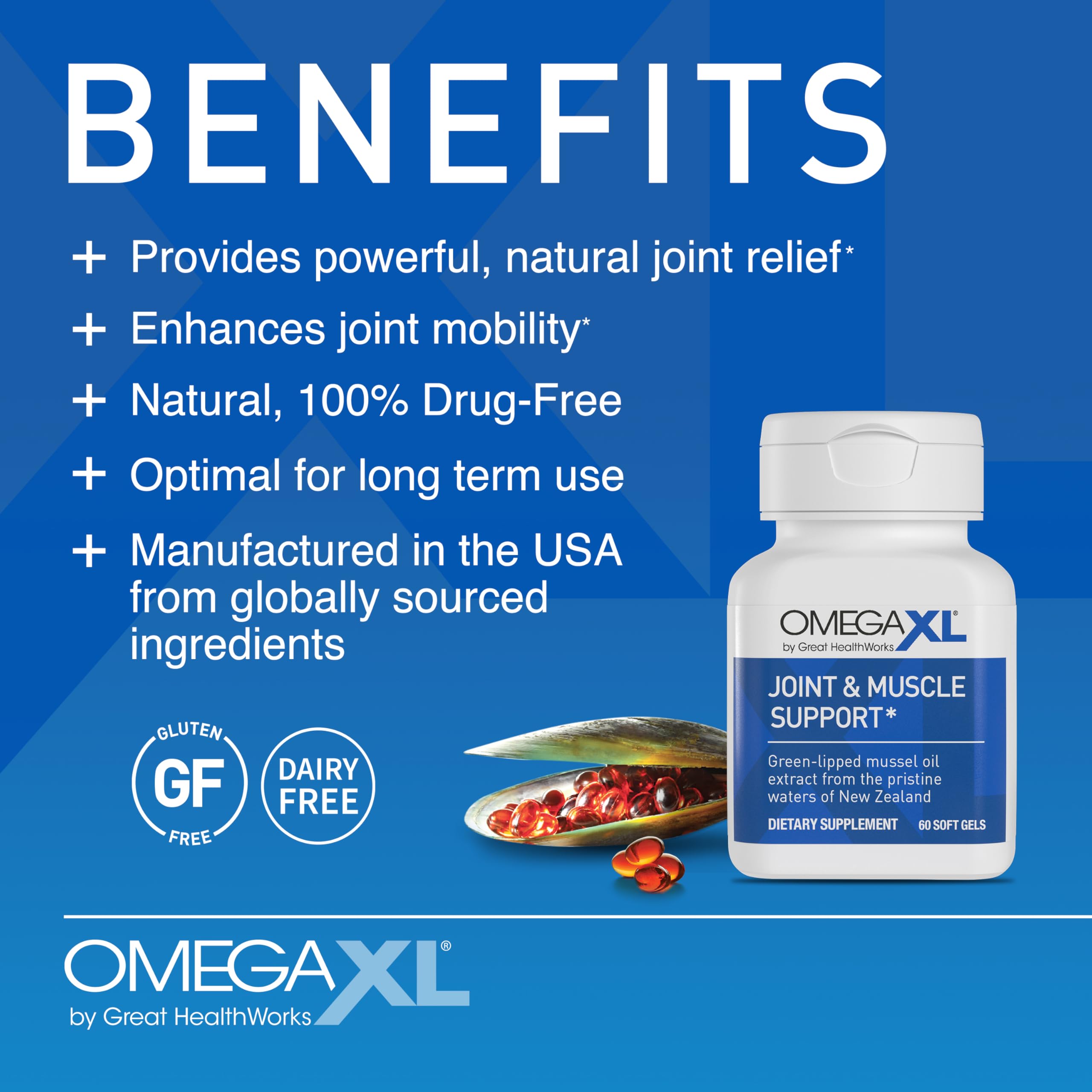 OmegaXL Powerful Joint and Muscle Support Supplement (60 Count) & Probiotic XL - PreforPro, DE111, Shelf Stable - Promote Healthy Gut Flora Growth (30 Veggie caps) OmegaXL Au supplements