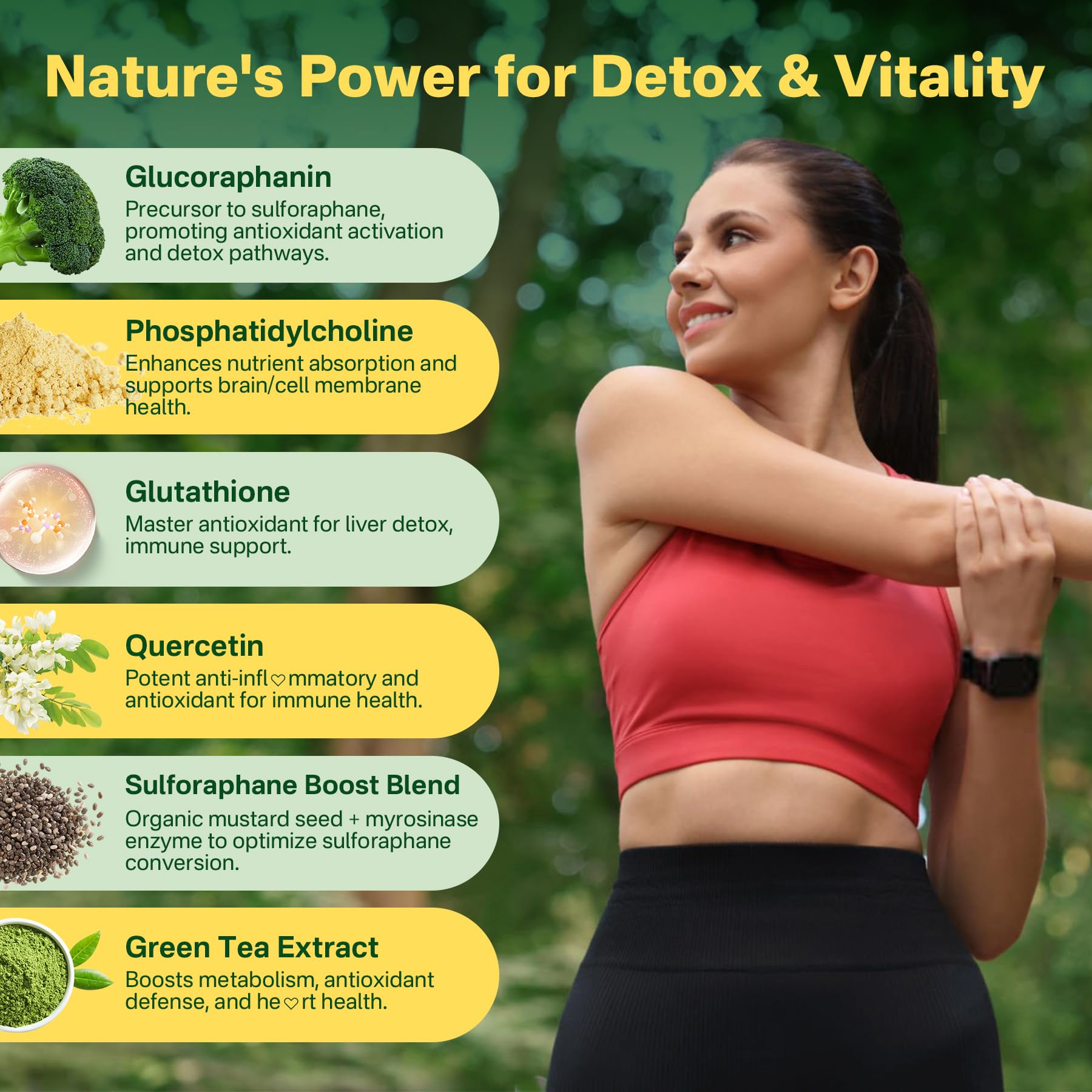 Liposomal Sulforaphane Supplement 150mg, from Broccoli Seed Extract w/Myrosinase, Quercetin, Glutathione, Sulforaphane Supplement Gummies for Antioxidants Detox Cellular Brain Health, Chewable 60Cts LILICARE Au supplements