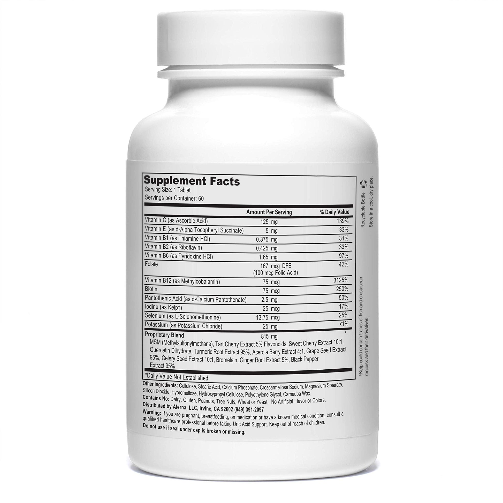 Alerna Kidney Health Uric Acid Support Supplement – Tart Cherry, Celery Seed, Turmeric, Quercetin – 60 Vegetarian Tablets (Pack of 3) Alerna Kidney Health Au supplements