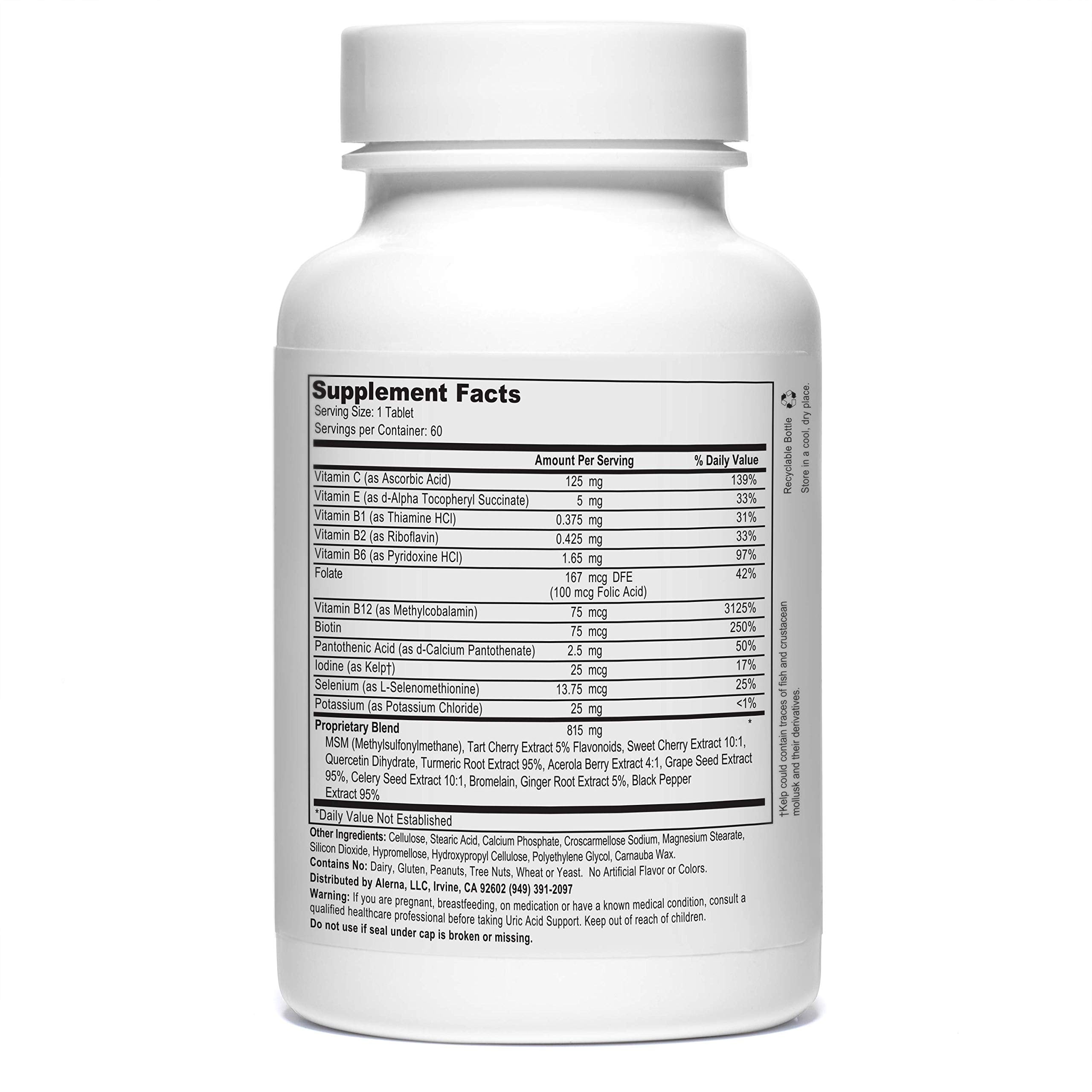 Alerna Kidney Health Uric Acid Support Supplement – Tart Cherry, Celery Seed, Turmeric, Quercetin – 60 Vegetarian Tablets (Pack of 3) Alerna Kidney Health Au supplements