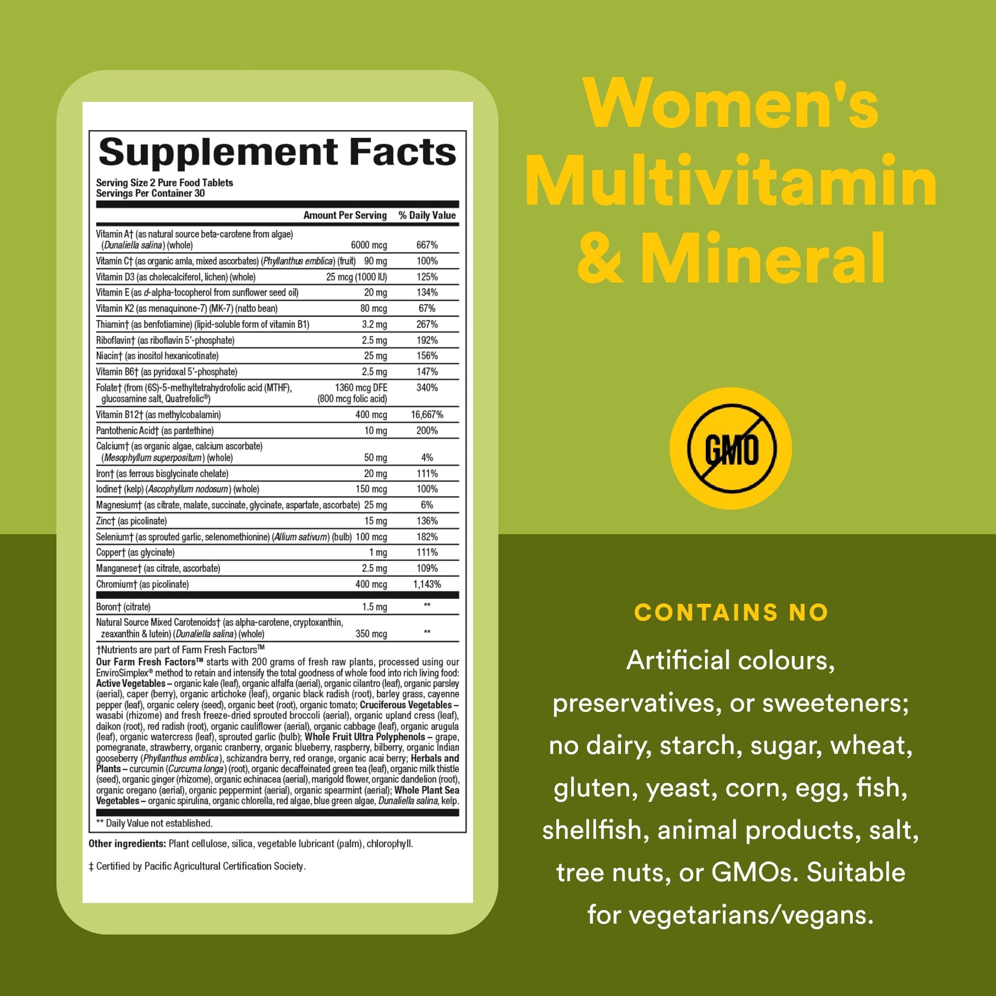 Whole Earth & Sea from Natural Factors, Women's Multivitamin & Mineral, Whole Food Supplement, Vegan, 60 tablets (30 servings) Natural Factors Au supplements