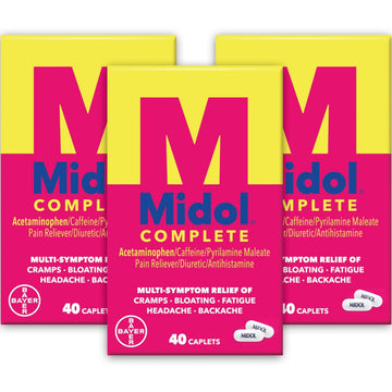 Midol Complete Menstrual Pain Relief Caplets with Acetaminophen for Period Cramps, and Menstrual Symptom Relief - 40 Count (Pack of 3) (Packaging May Vary) Midol Au supplements