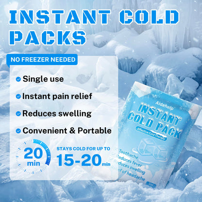 8 Pack Instant Cold Packs (4.3" x 5.9") - Disposable Ice Packs for Injuries | Cold Compress Ice Pack for Pain Relief, Swelling, Inflammation, Sprains, Toothache - Cold Pack for Athletes Aidehelp buy supplements Au