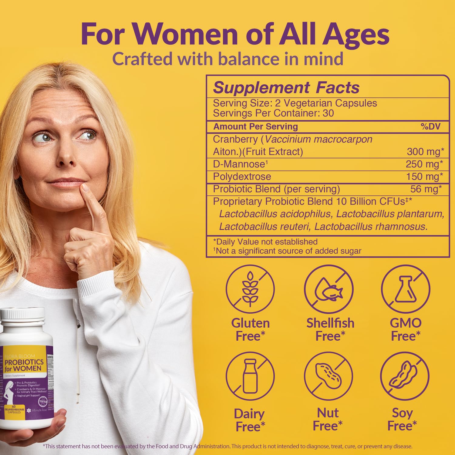 Probiotics for Women- 3 Pack(180 Capsules) - Ultimate Flora Bloom Probiotic Supplement for Women Intimate Rose Au supplements