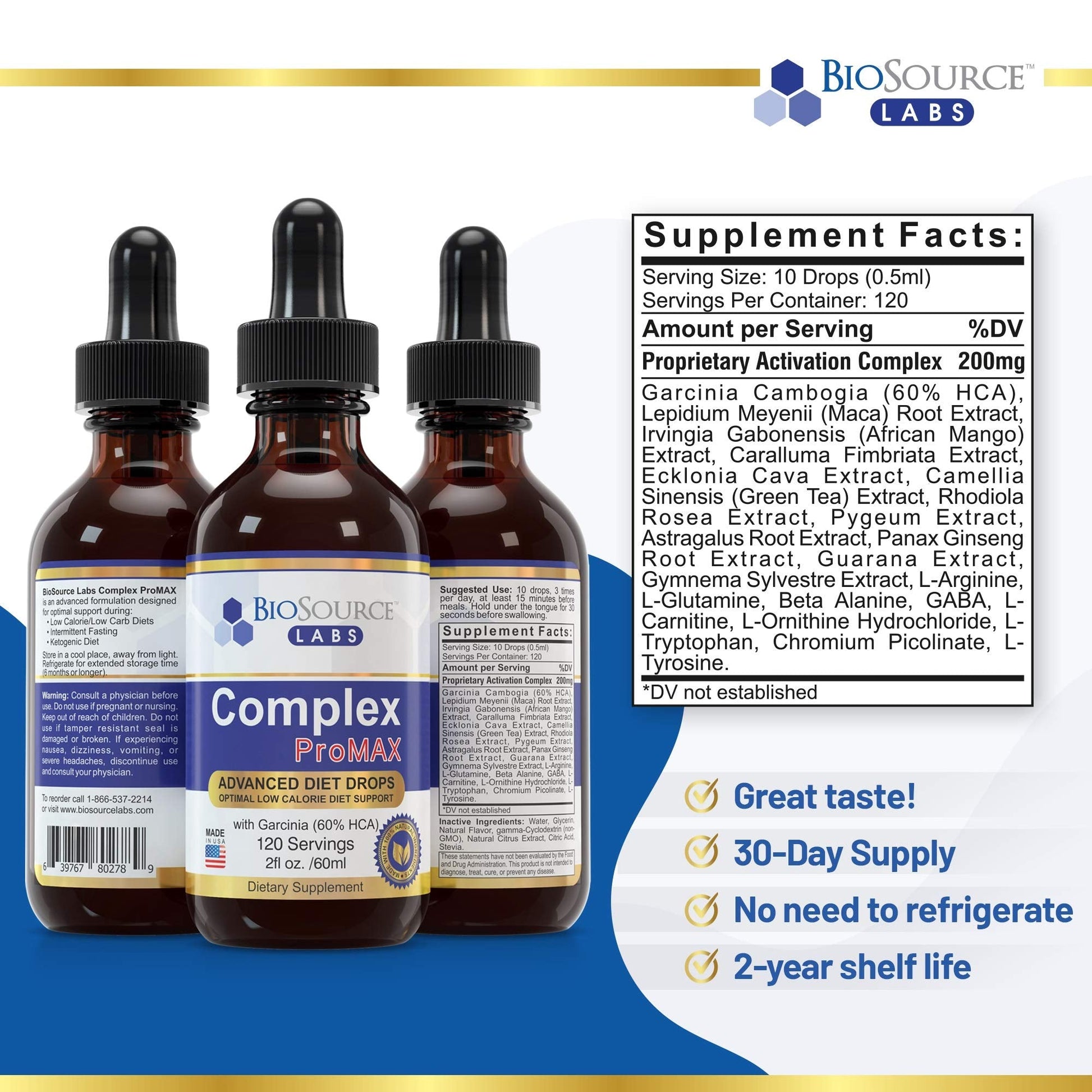 BioSource Labs Complex ProMAX Premium Diet Drops (2 x 2 oz Bottle) BioSource Labs Au supplements