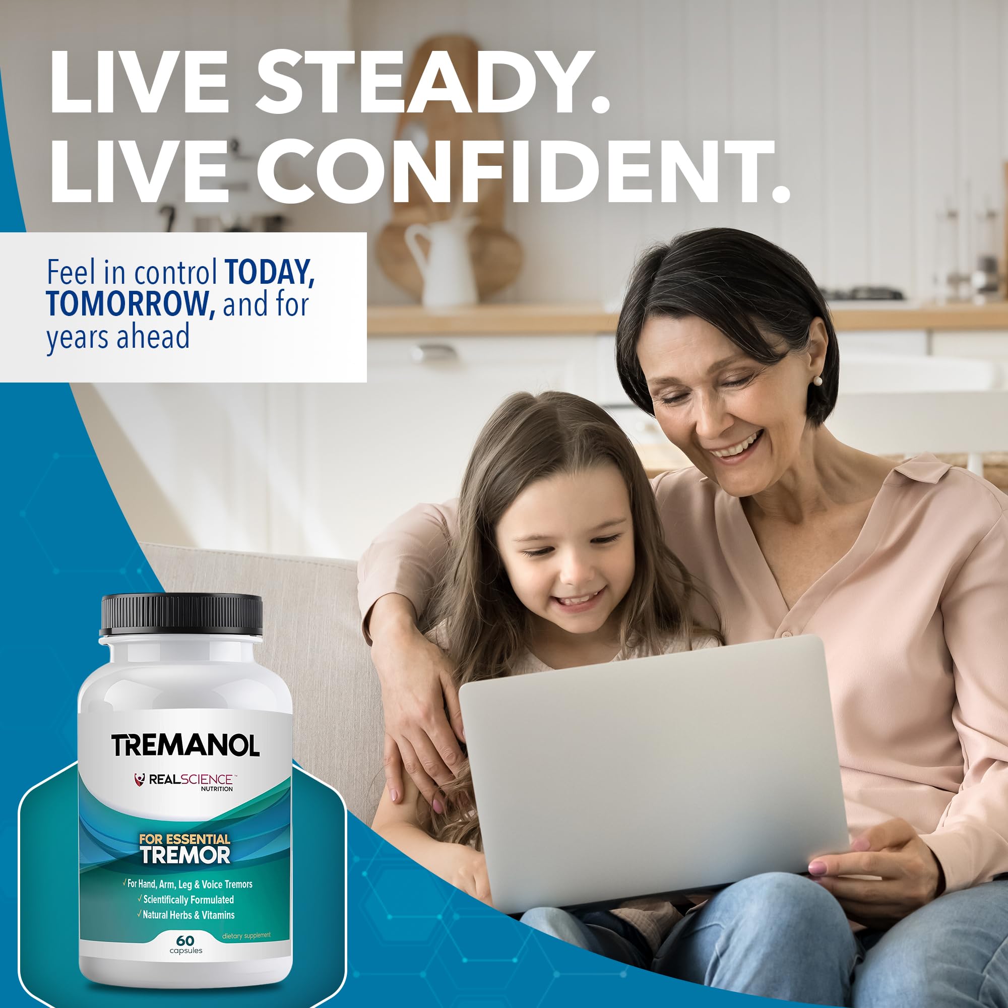 Tremanol Natural Aid Herbal Supplement – Includes Vitamin B2 & B12, Passionflower & Skullcap – 60 Caps (Pack of 3) – Made in USA Tremanol Au supplements
