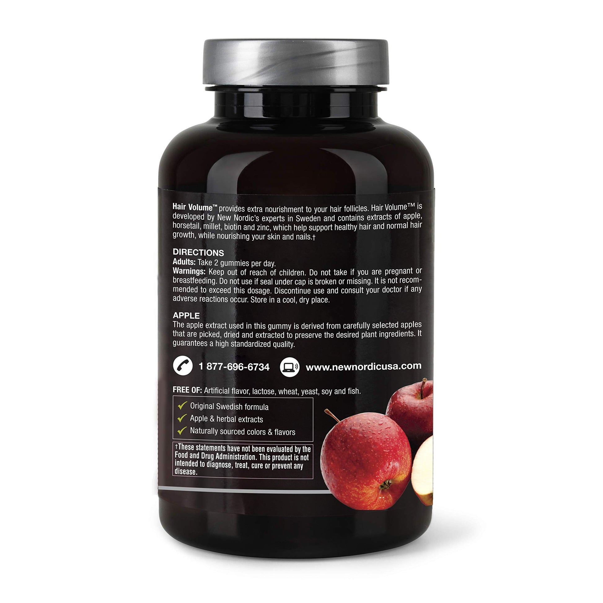 NEW NORDIC Hair Volume Gummies, 2500 mcg Biotin, Daily Hair Vitamins Supplement to Support Hair Skin & Nails, Vegan, 60 Count (Pack of 3) NEW NORDIC Au supplements