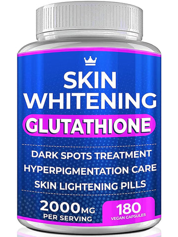 Glutathione Whitening Pills - 180 Capsules 2000mg Glutathione - Effective Skin Lightening NORTHERN CROWN COSMETICS Au supplements