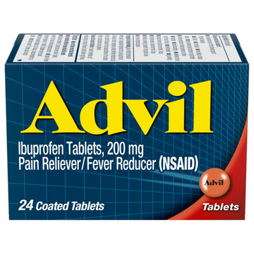 Advil Pain Reliever and Fever Reducer, Ibuprofen 200mg for Pain Relief - 24 Coated Tablets Advil Au supplements