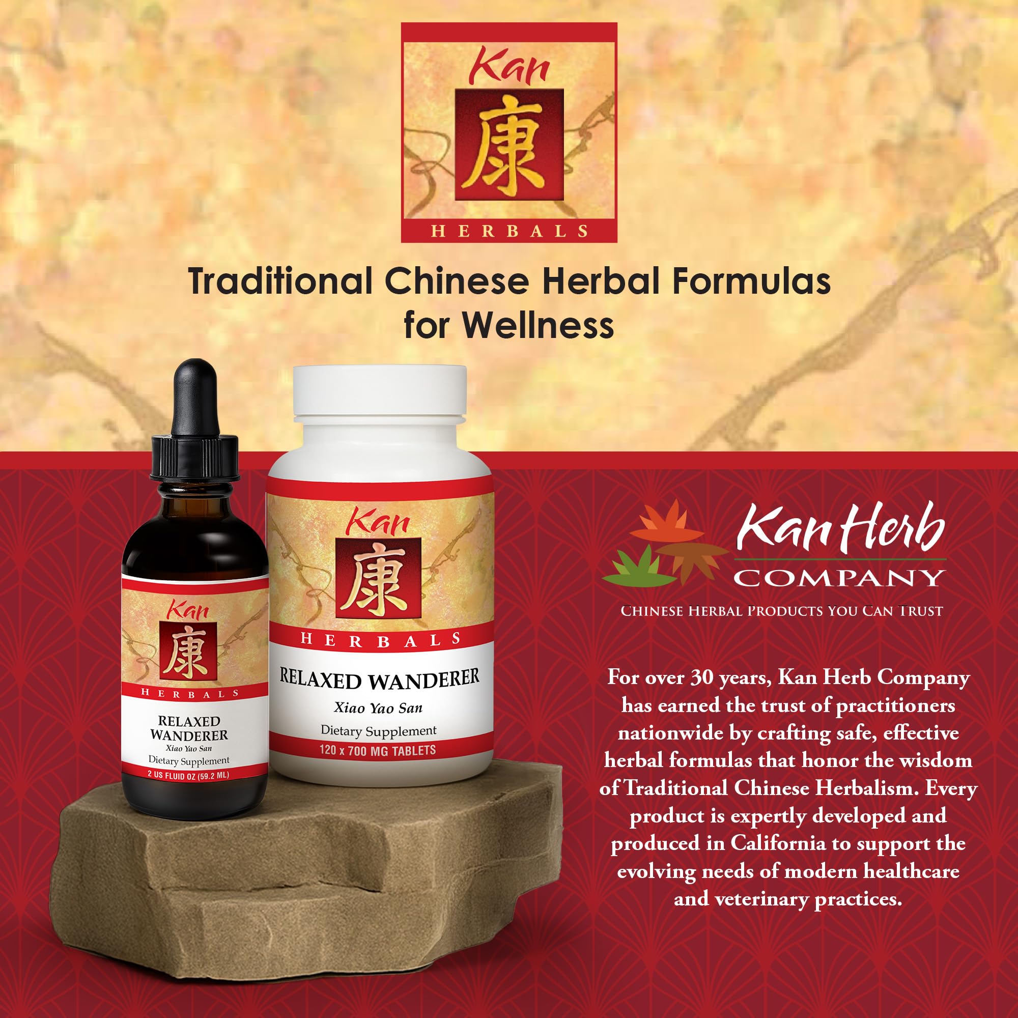 Kan Herbs Company Relaxed Wanderer – Traditional Chinese Herbal Formula to Support Mood, Digestion, and Menstrual Balance, Nourishes Blood, Eases Occasional Tension and Fatigue, 120 Tablets Kan Herb Au supplements