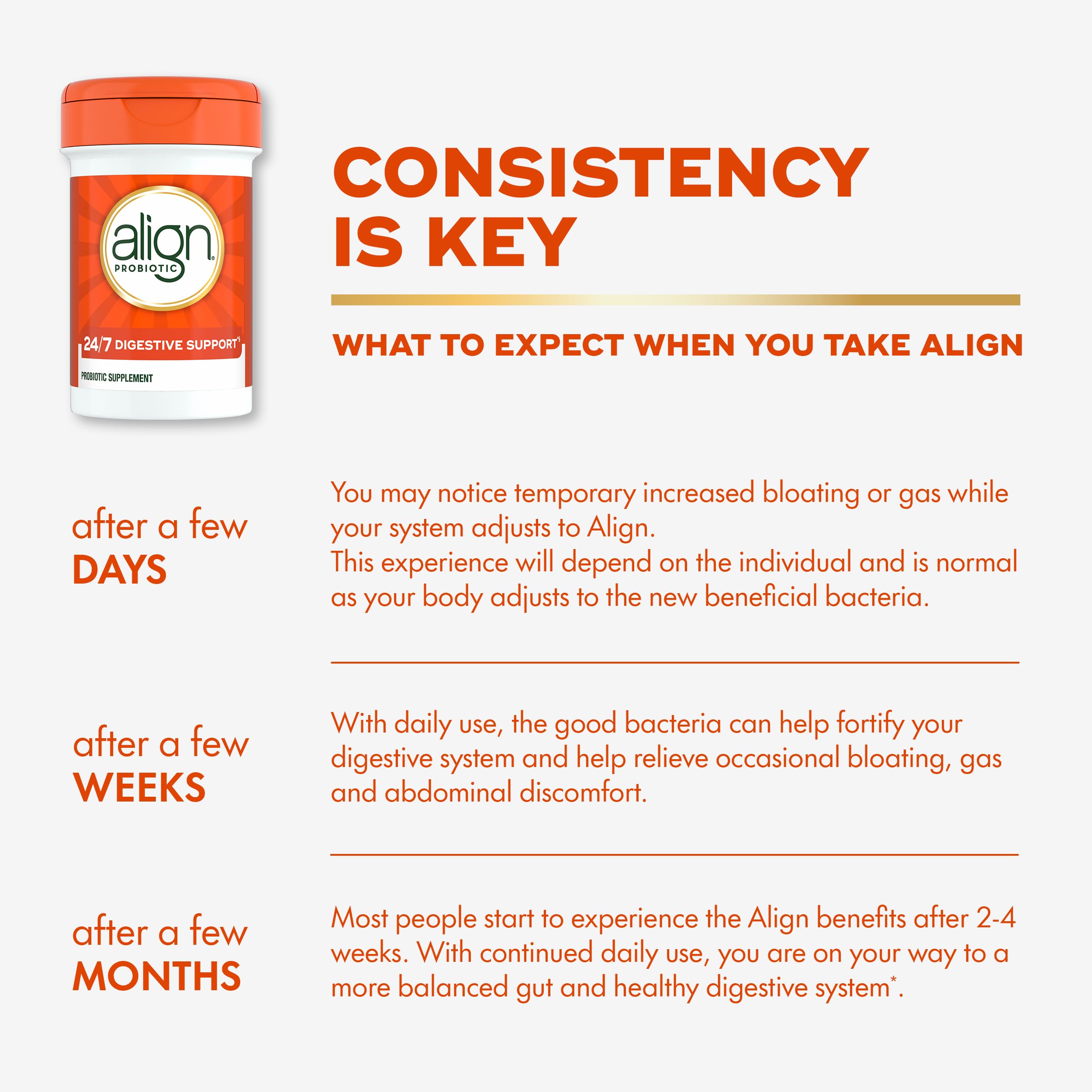 Align Probiotic, 24/7 Digestive Support*§, Probiotics for Women and Men, Probiotics for Digestive Health, Men and Womens Probiotic Capsules Help Relieve Occasional Bloating & Gas*, 49 Capsules Align Au supplements