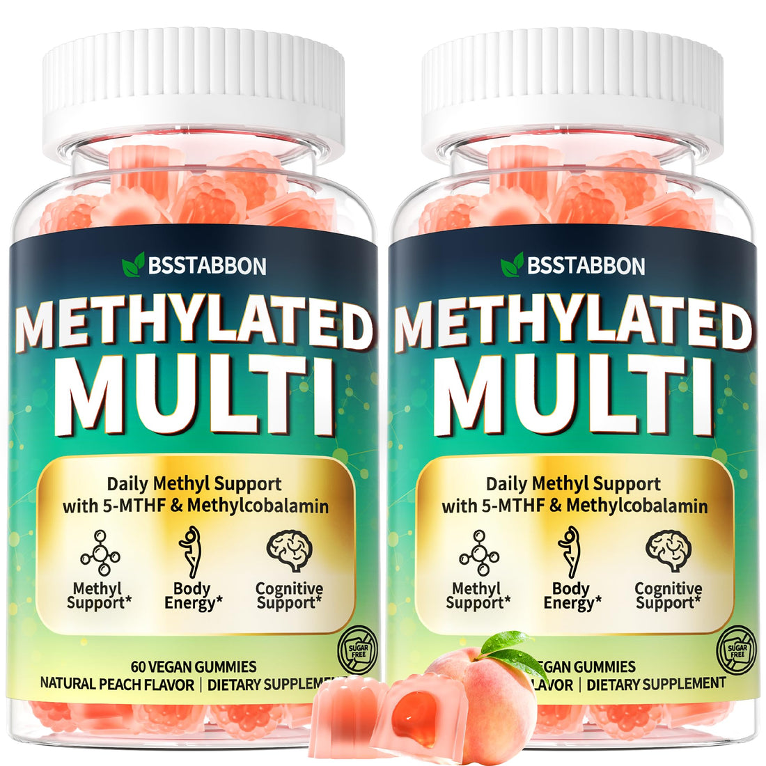 BSSTABBON Methylated Multivitamin for Women Men: Organic Iron Free Multivitamins Gummies plus 5-MTHF Active B12 P5P CoQ10 NAC TMG - Chewable Sugar Free Gummy for Energy Immune Overall Health(120Count) BSSTABBON Au supplements