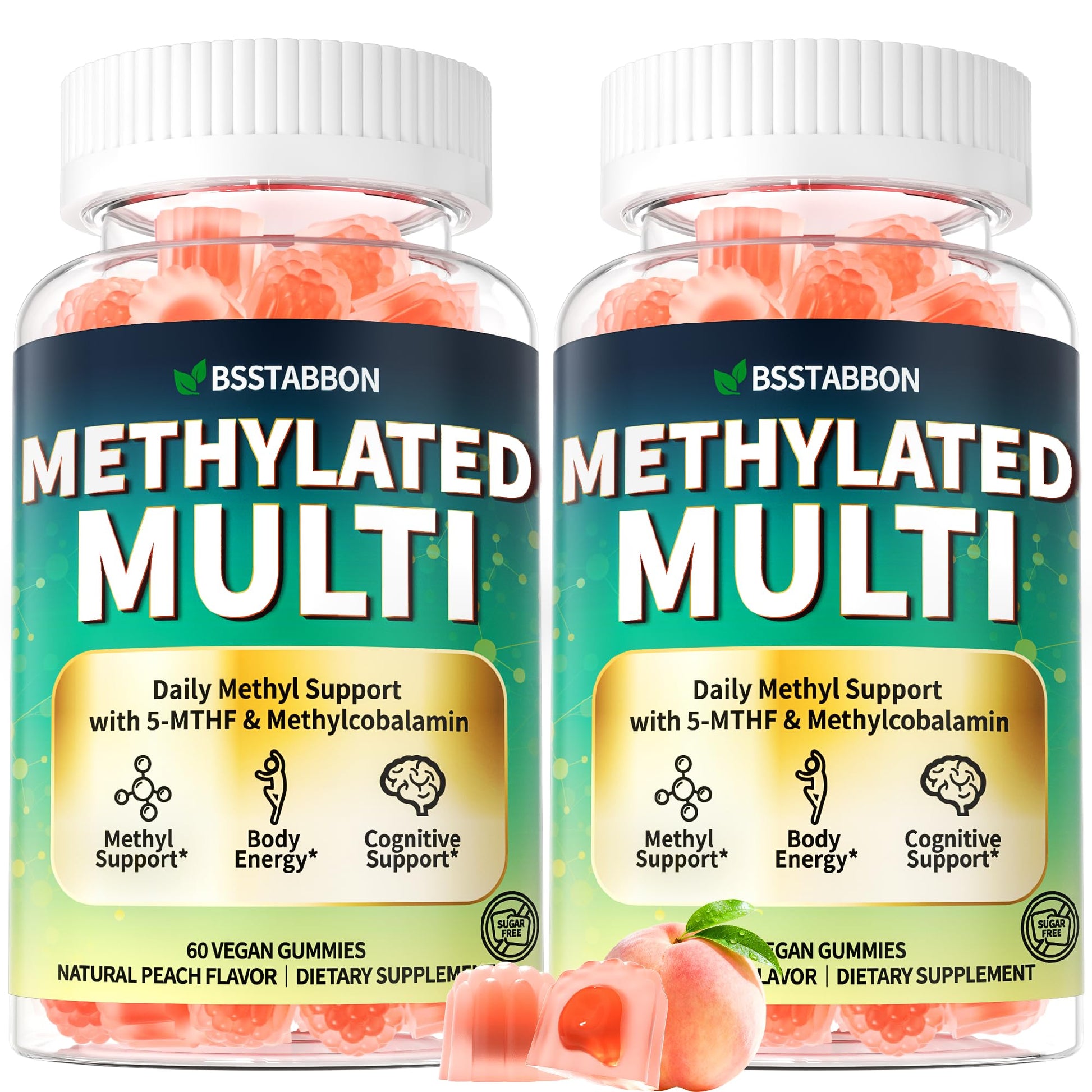 BSSTABBON Methylated Multivitamin for Women Men: Organic Iron Free Multivitamins Gummies plus 5-MTHF Active B12 P5P CoQ10 NAC TMG - Chewable Sugar Free Gummy for Energy Immune Overall Health(120Count) BSSTABBON Au supplements